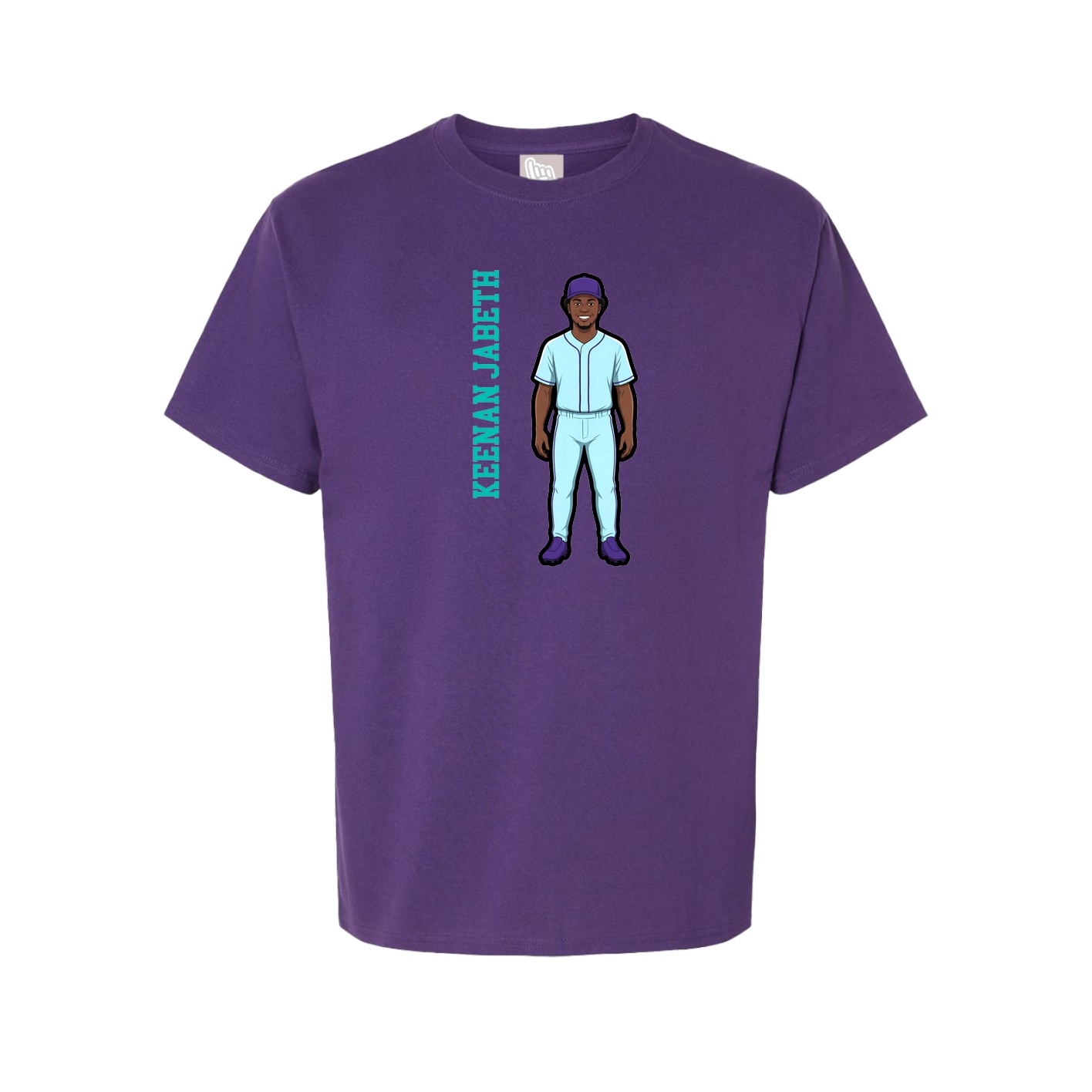 Youth Tee — Name Vertical in Purple