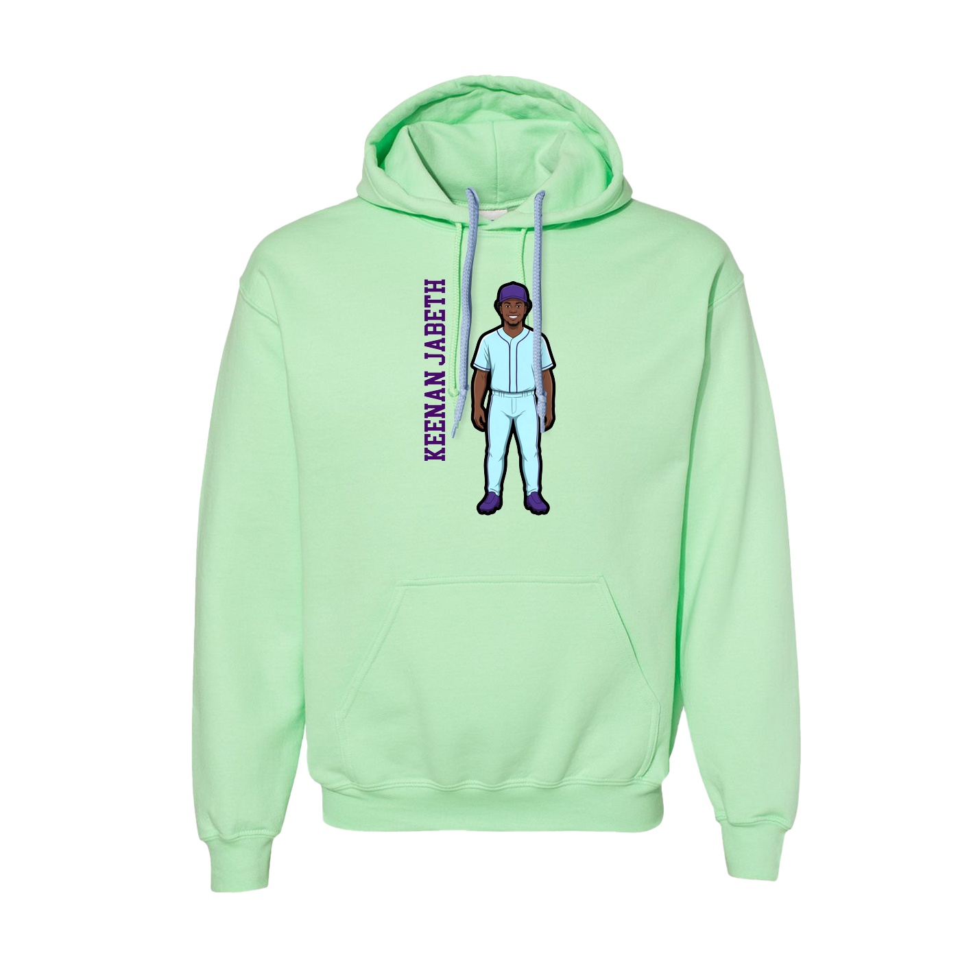 Hoodie — Name Vertical in Green