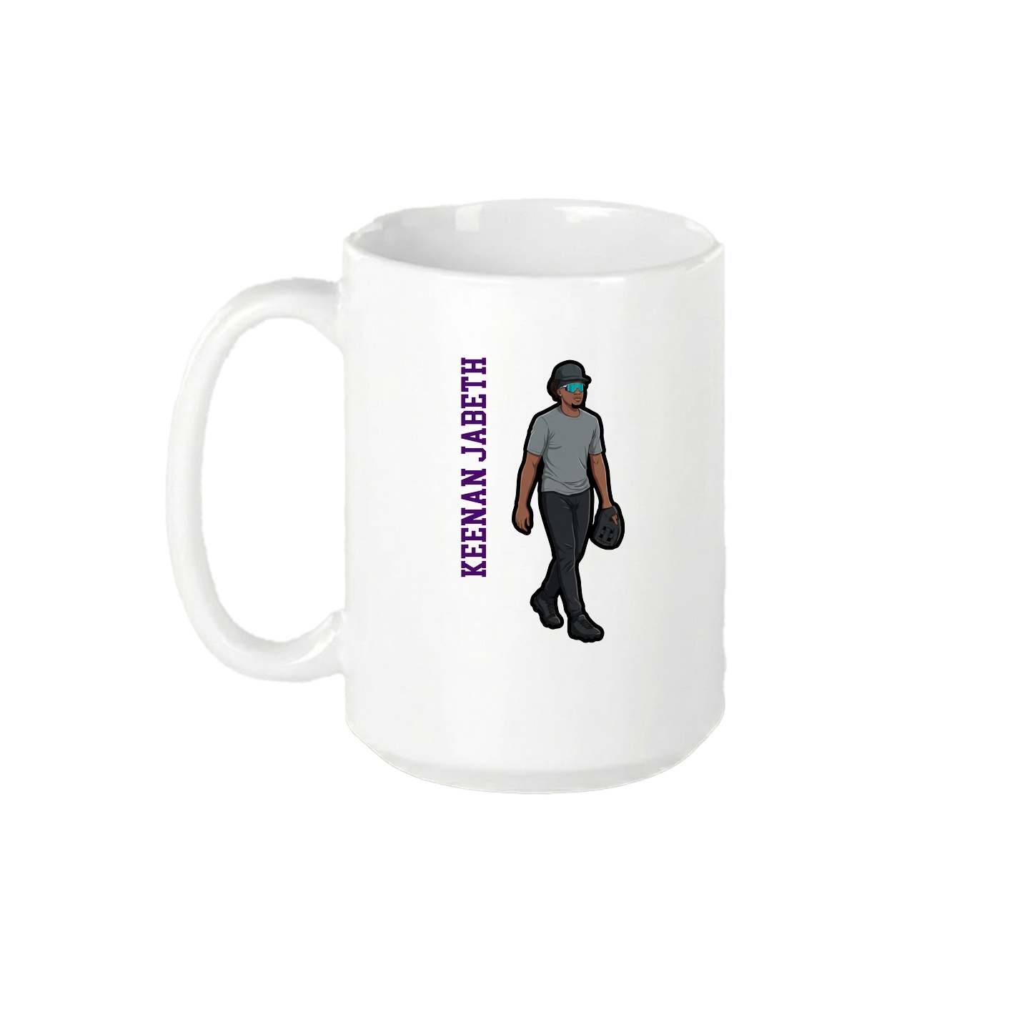 15oz Coffee Mug — Name Vertical in White
