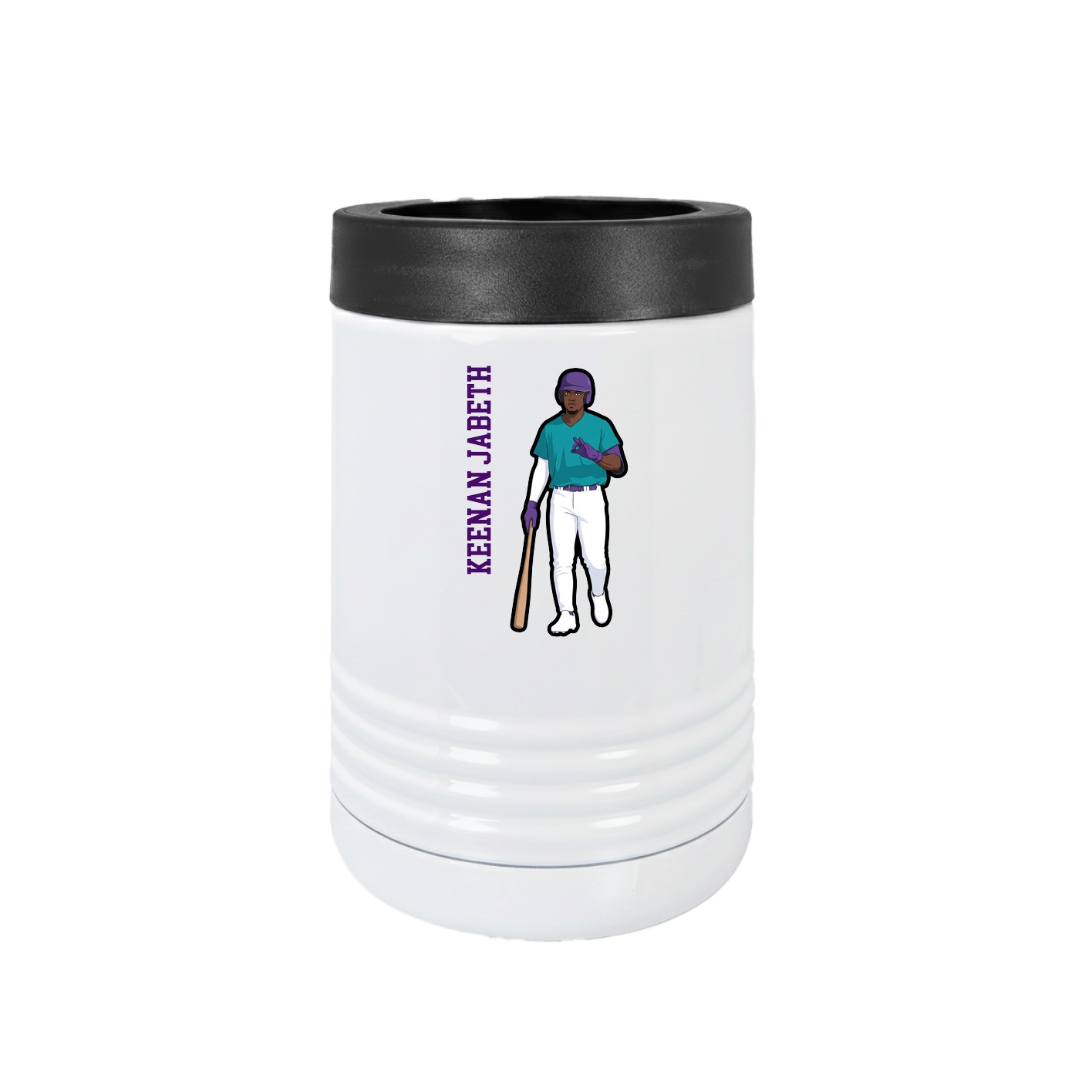 Beverage Holder — Name Vertical in White