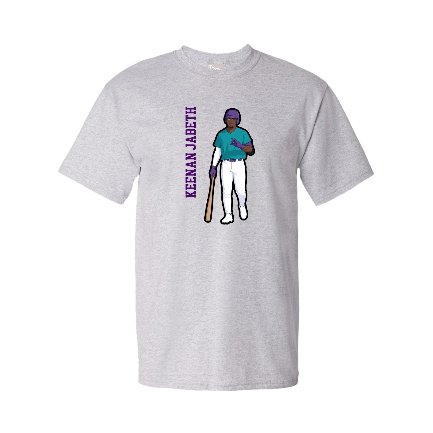 Youth Tee — Name Vertical in Grey