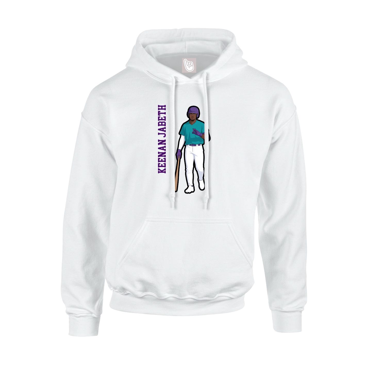 Hoodie — Name Vertical in White