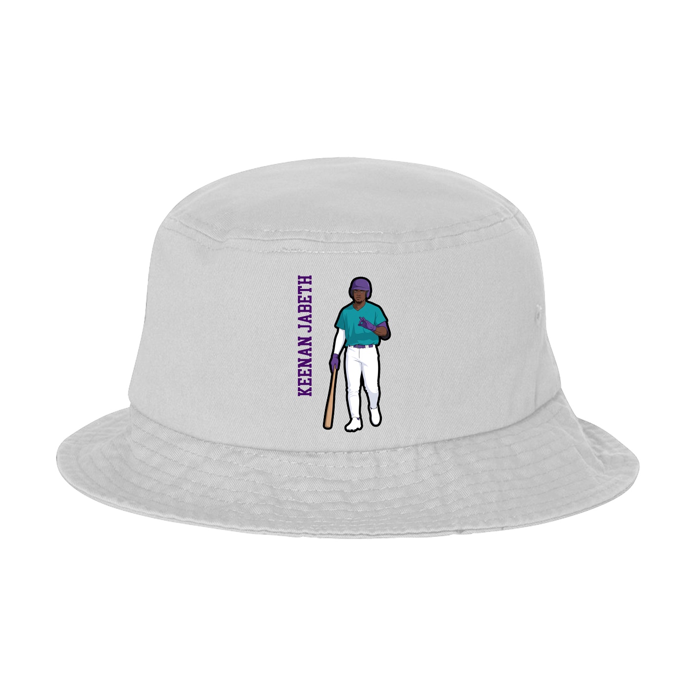 Bucket Cap — Name Vertical in White