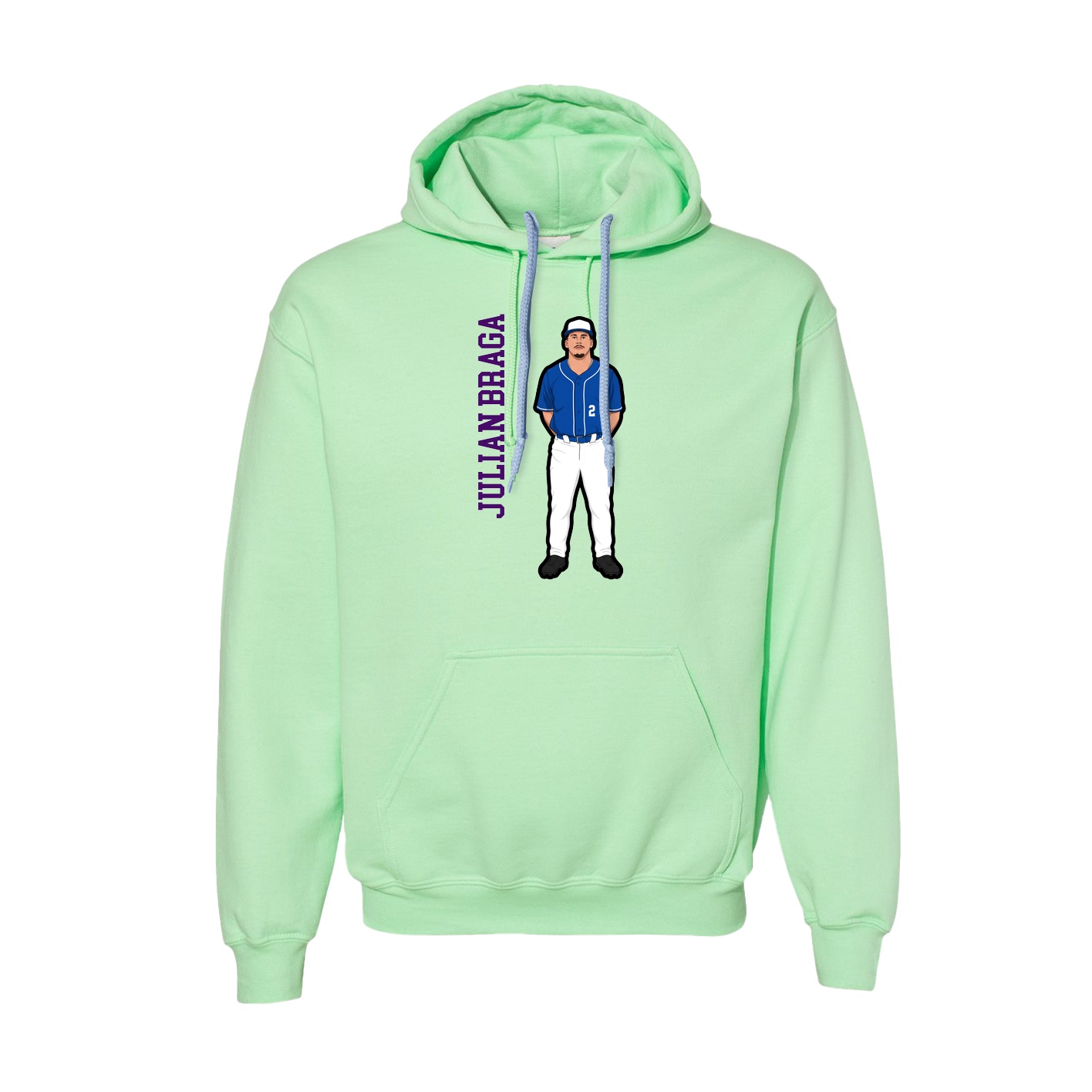 Hoodie — Name Vertical in Green
