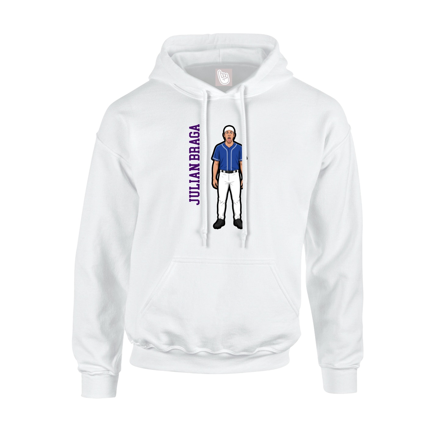 Youth Hoodie — Name Vertical in White