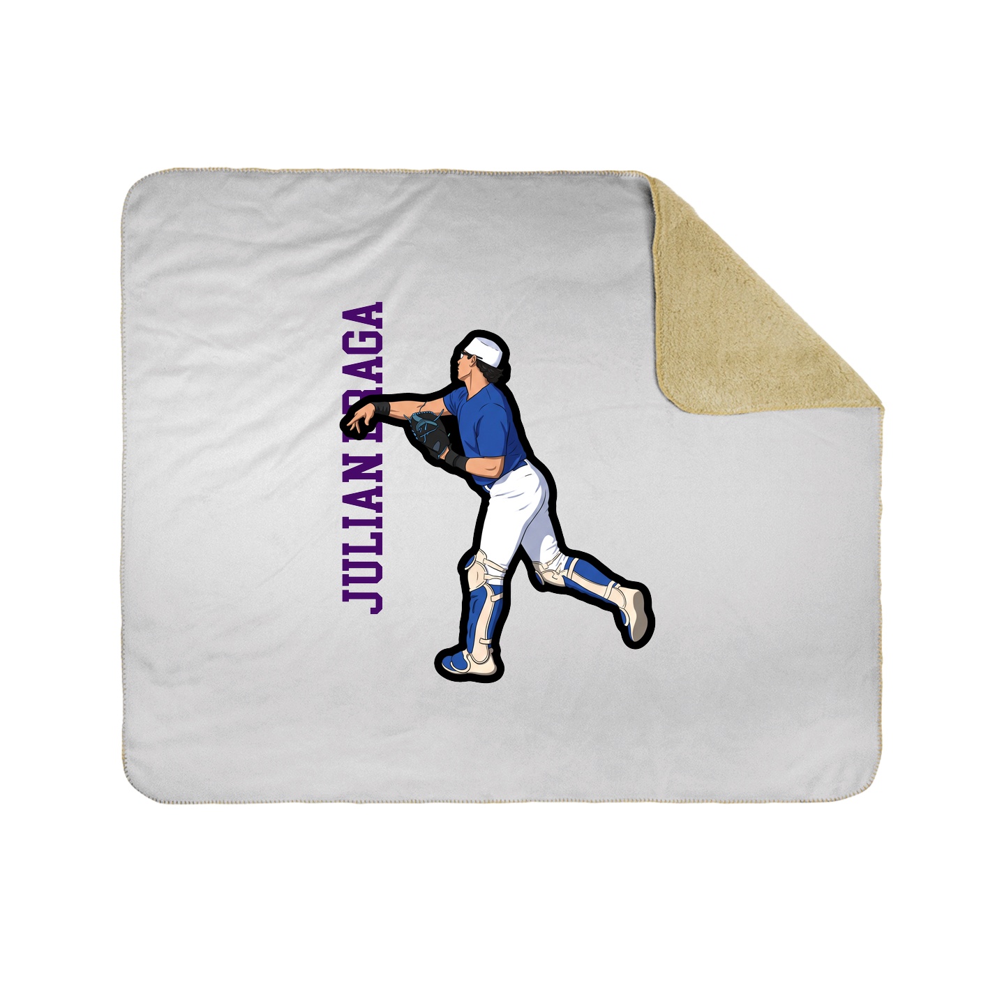 Throw Blanket — Name Vertical in White