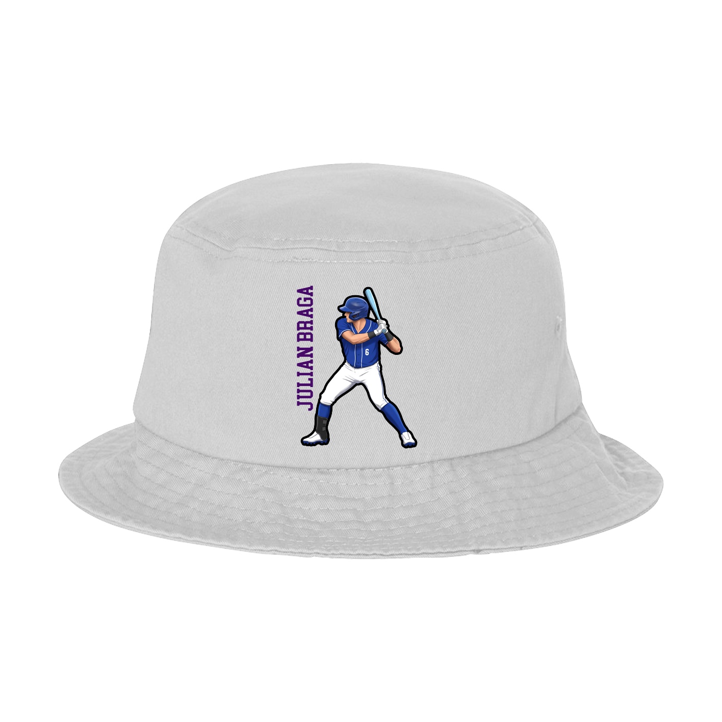 Bucket Cap — Name Vertical in White