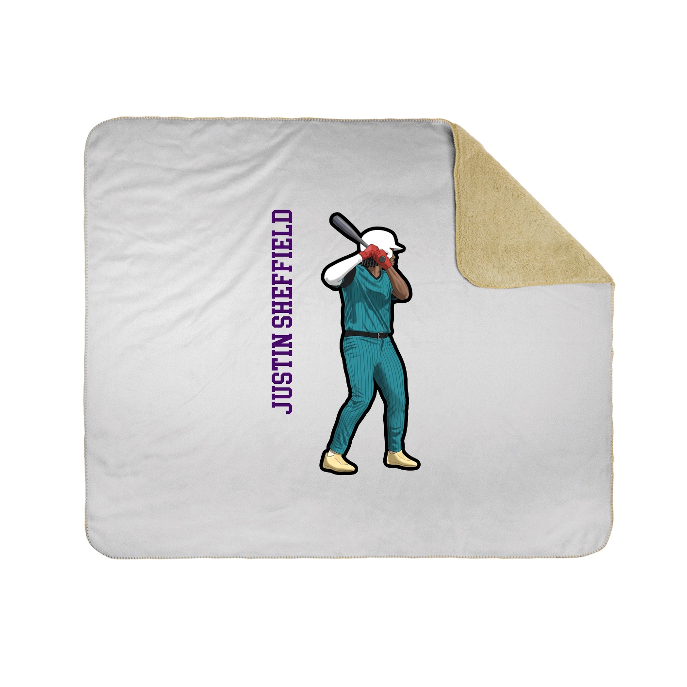 Throw Blanket — Name Vertical in White