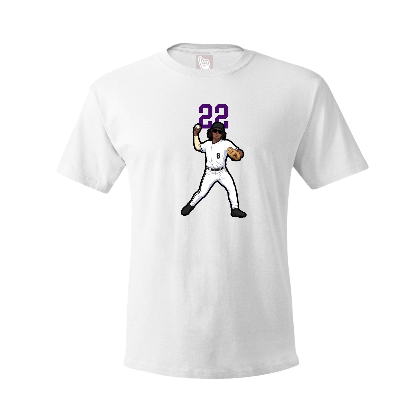 Youth Tee — Number Top in White