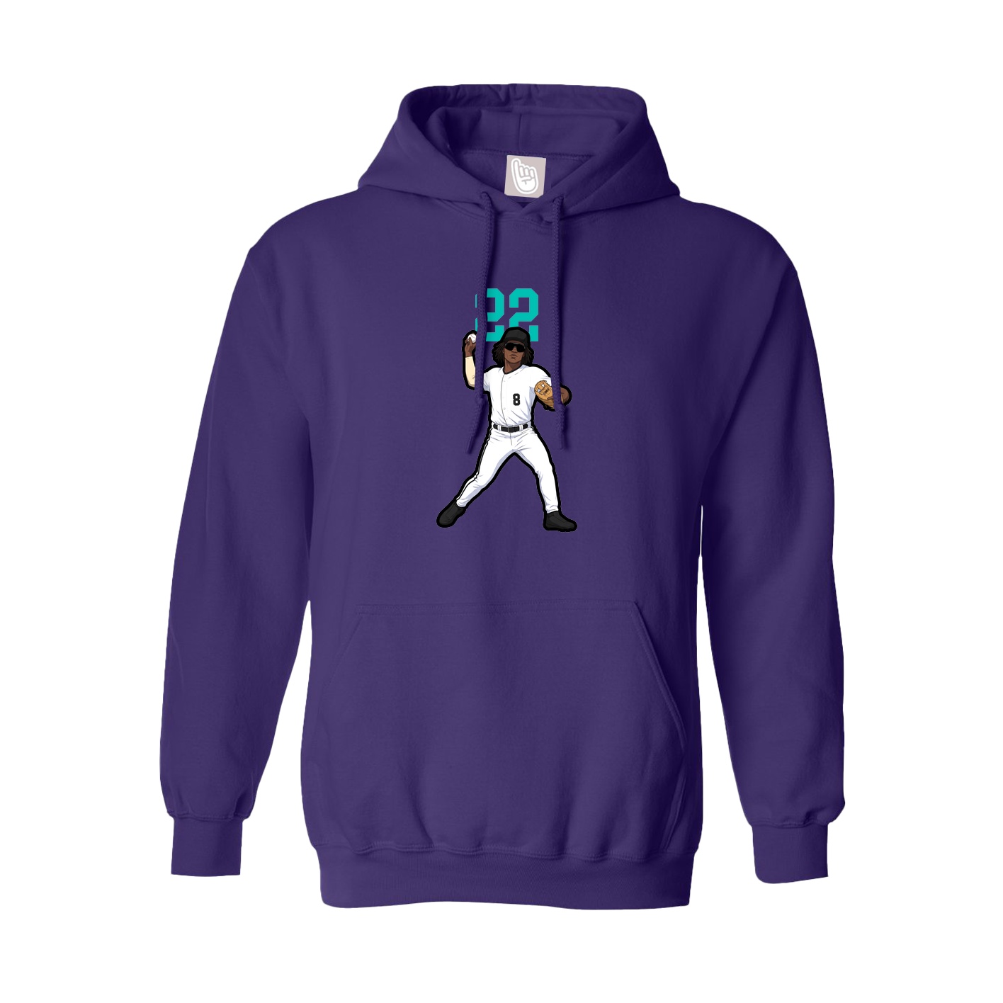 Youth Hoodie — Number Top in Purple