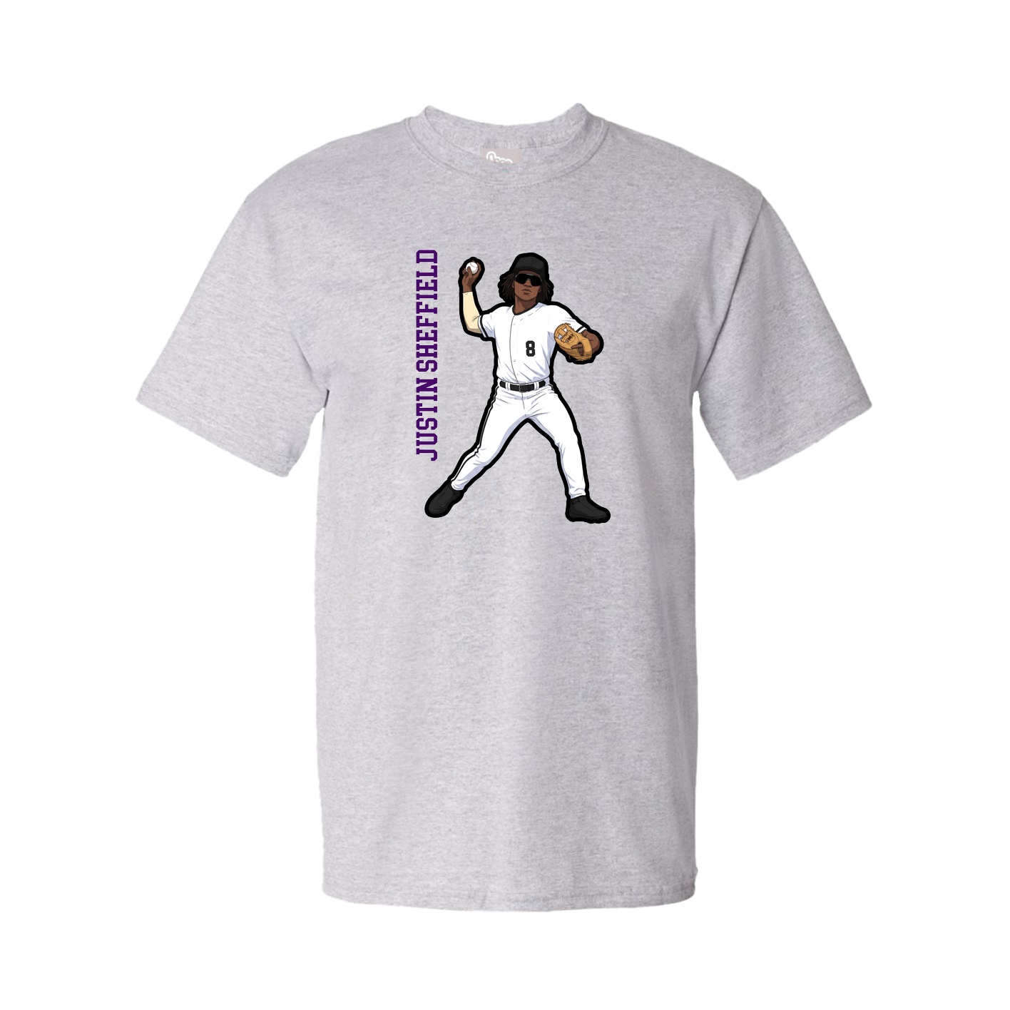 Tee — Name Vertical in Grey