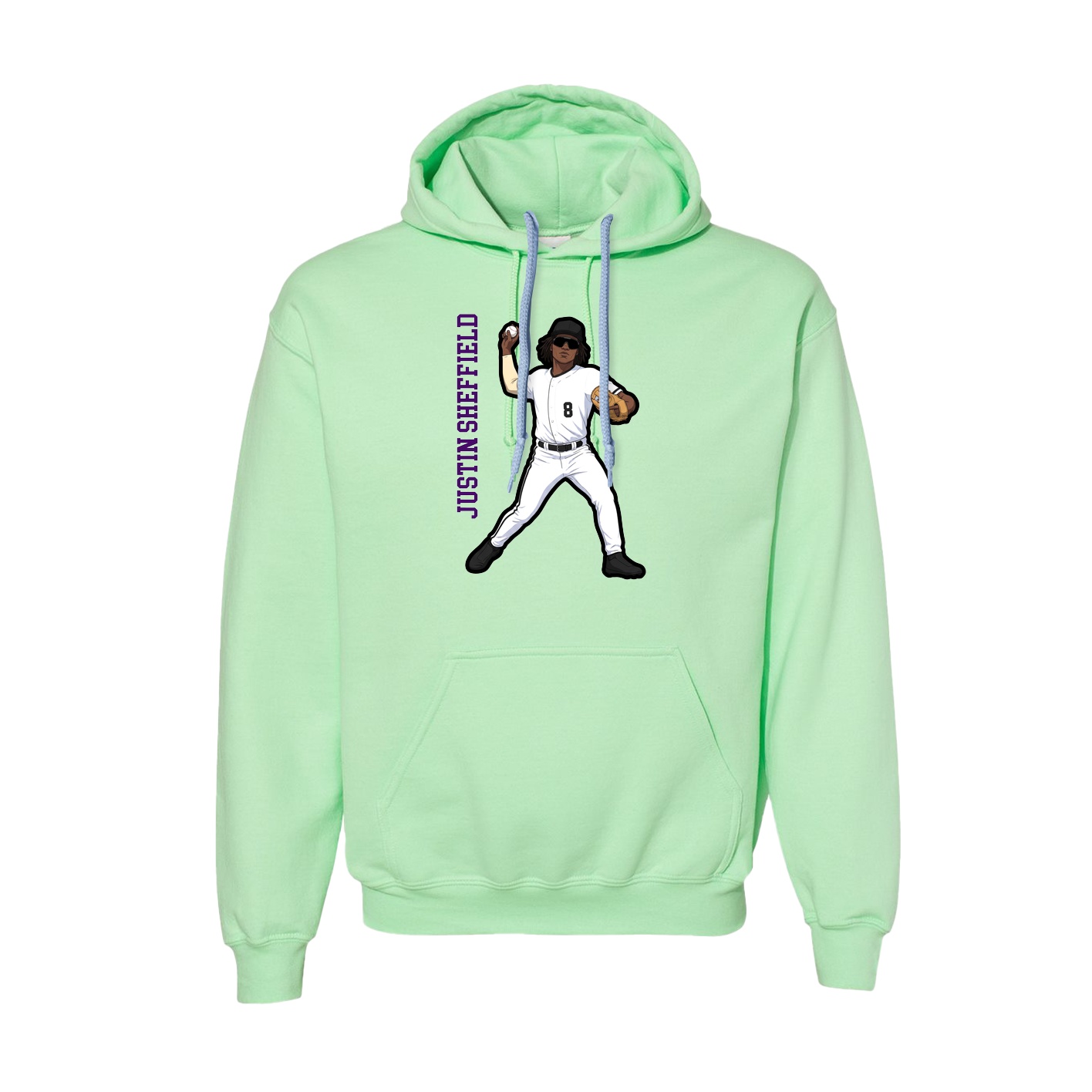 Hoodie — Name Vertical in Green