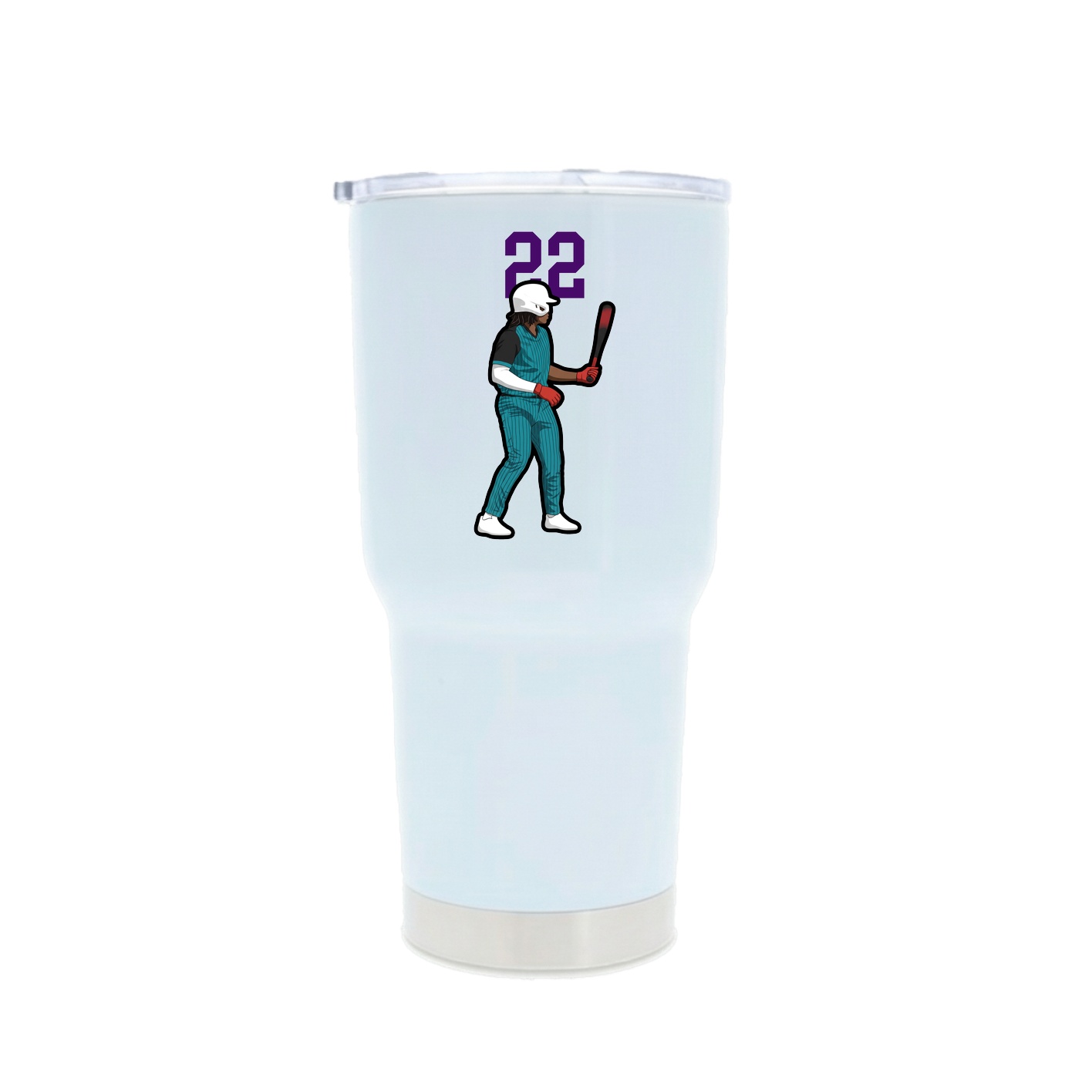 30oz Stainless Steel Tumbler — Number Top in White