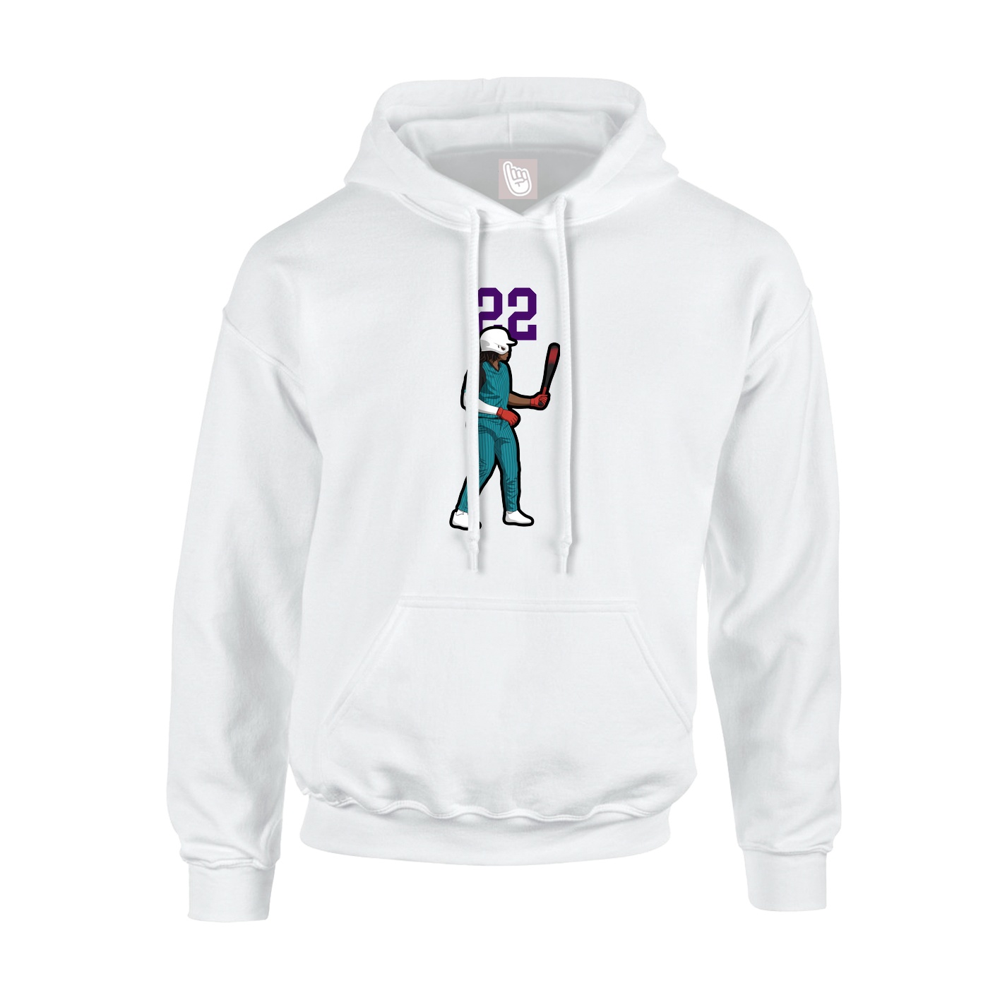Youth Hoodie — Number Top in White