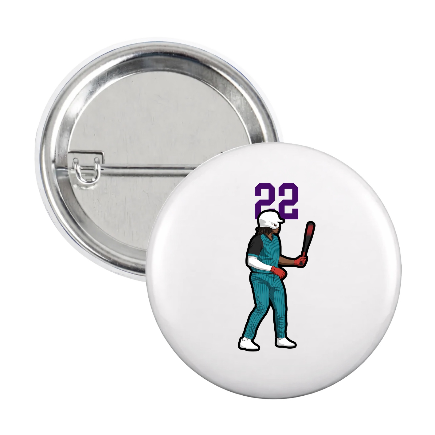 Game Day Button — Number Top in White