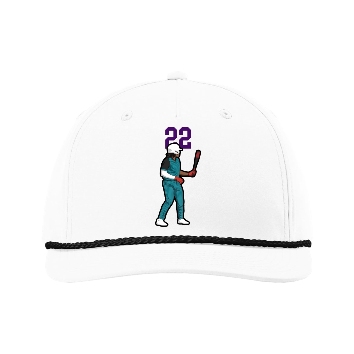Five-Panel Classic Rope Cap — Number Top in White