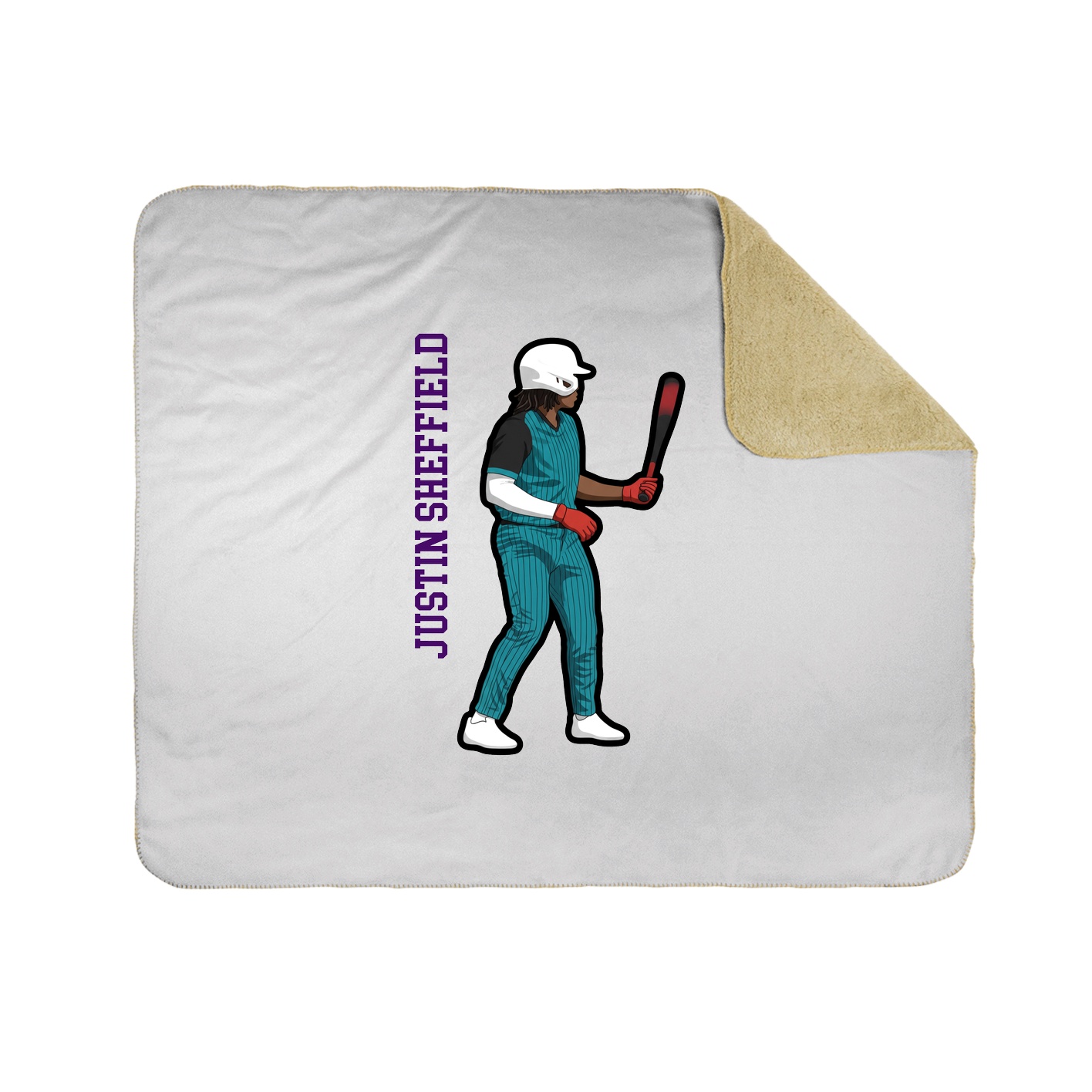 Throw Blanket — Name Vertical in White