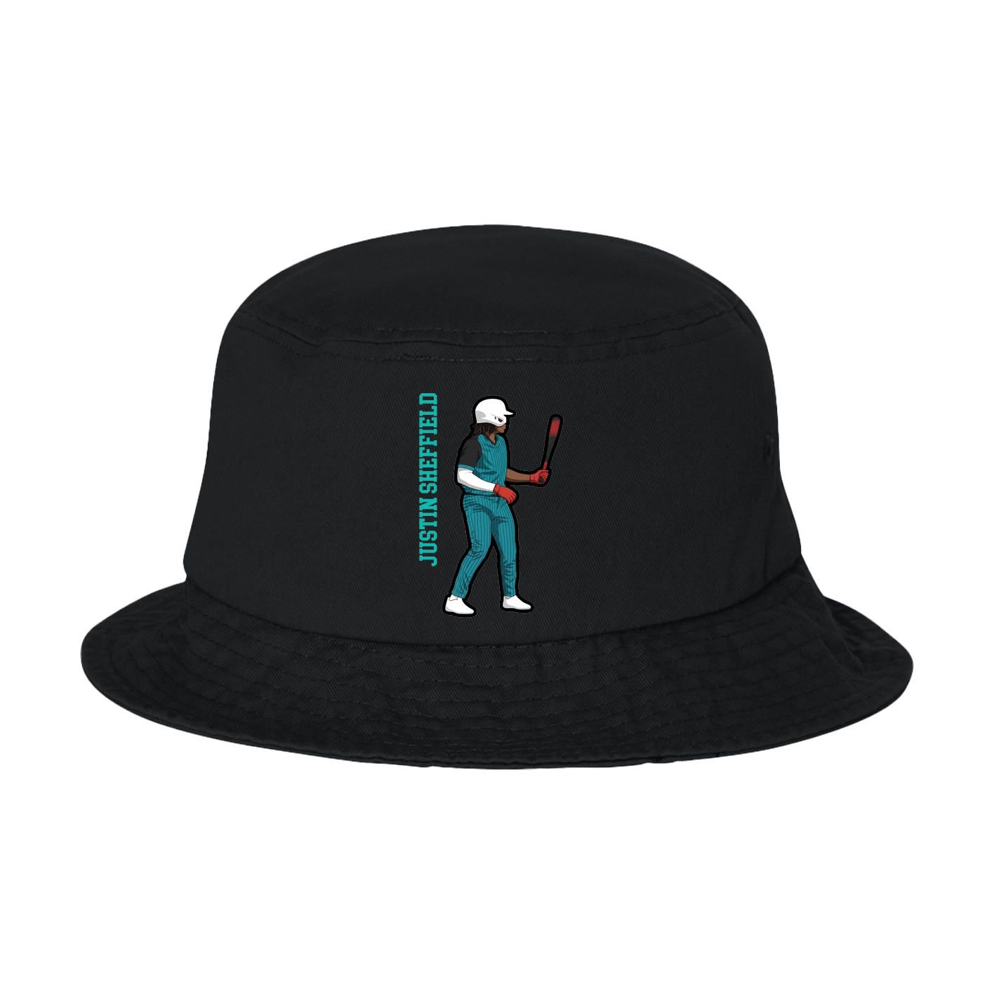 Bucket Cap — Name Vertical in Black