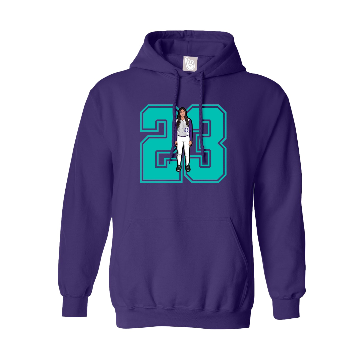 Youth Hoodie — Number in Purple