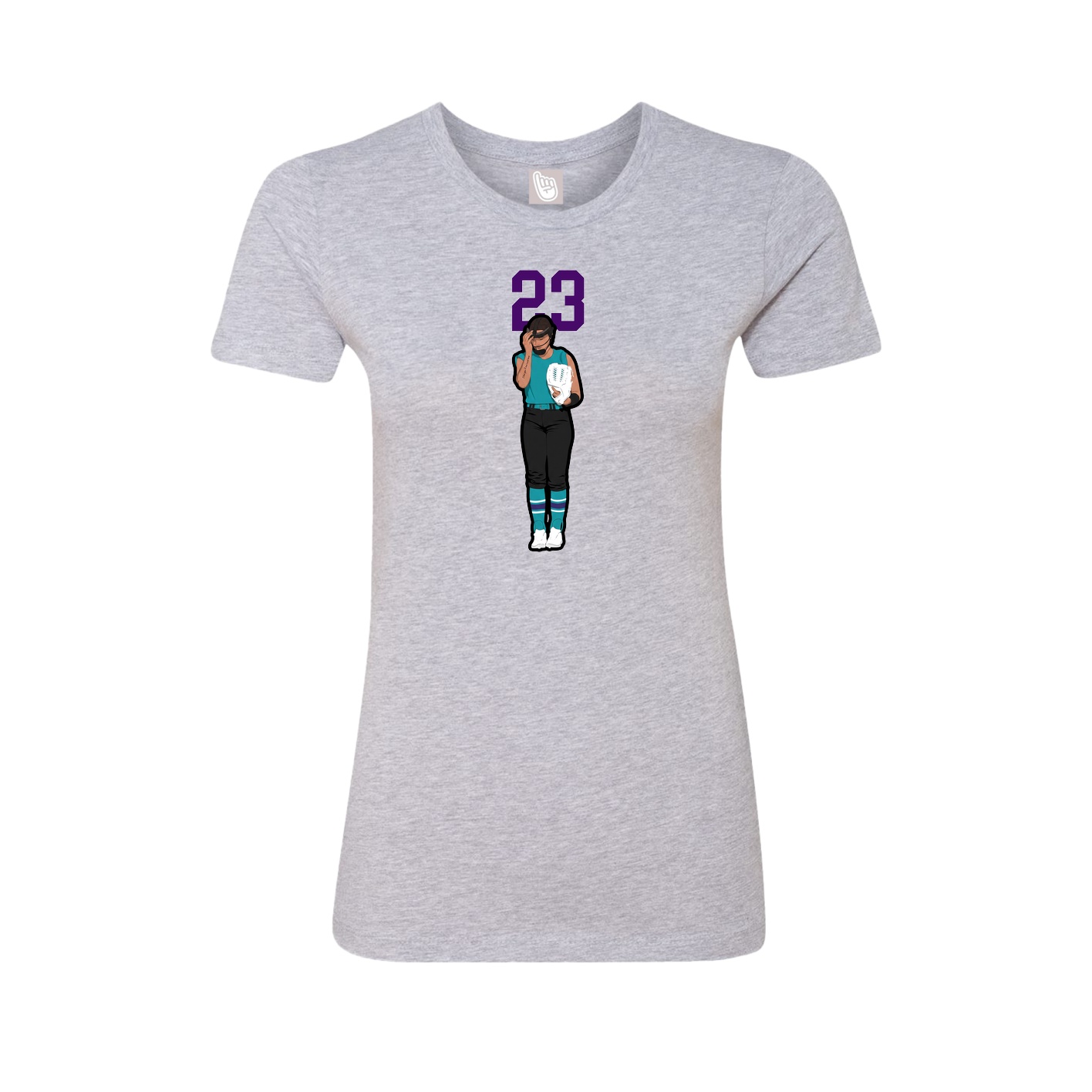 Fitted Women's Tee — Number Top in Grey