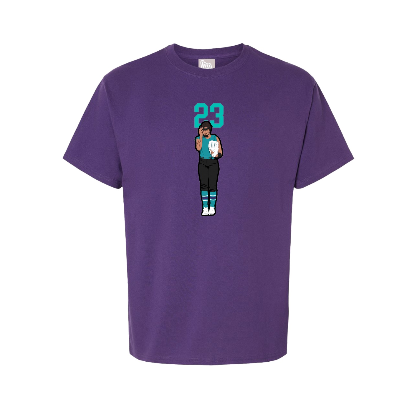 Youth Tee — Number Top in Purple