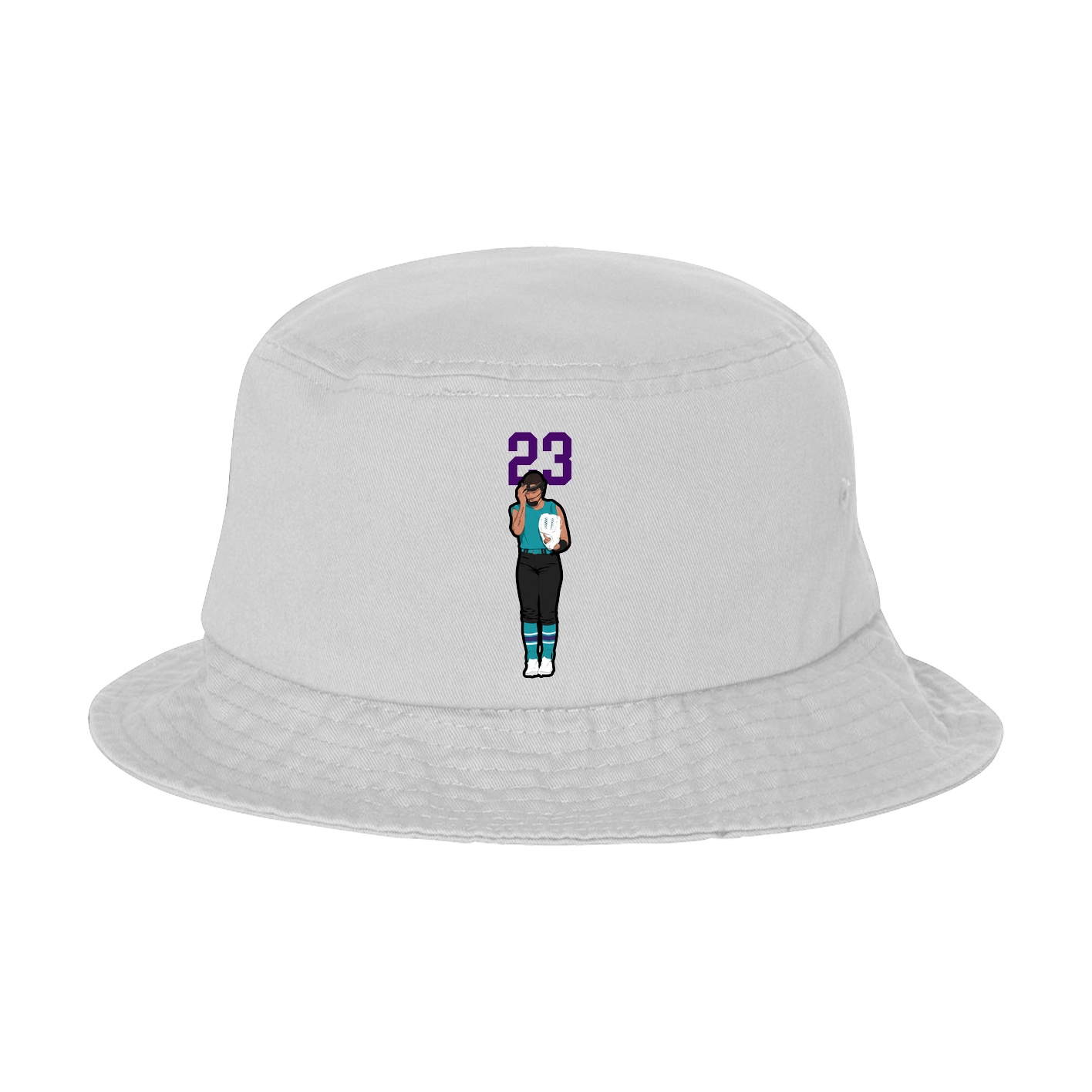 Bucket Cap — Number Top in White