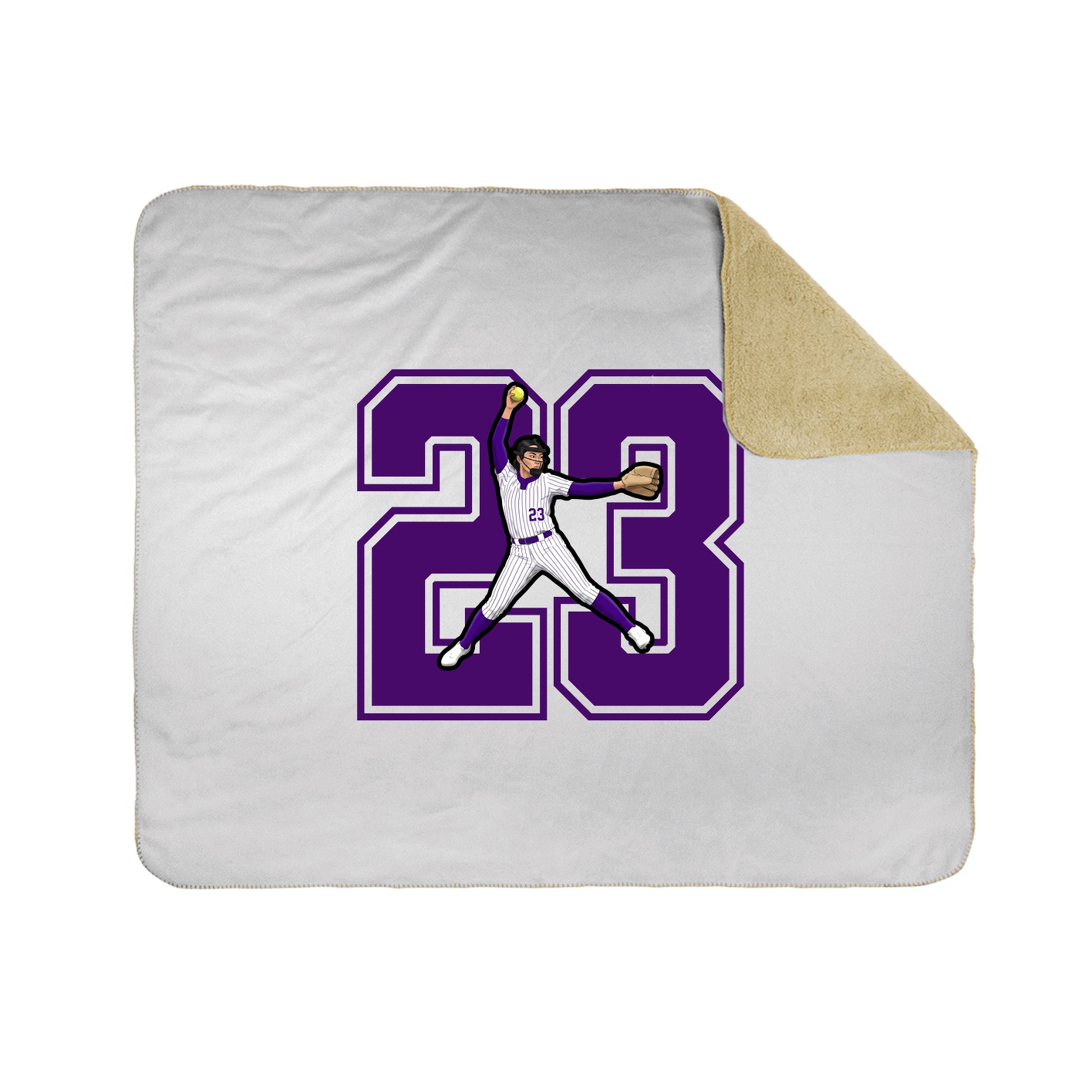 Throw Blanket — Number in White
