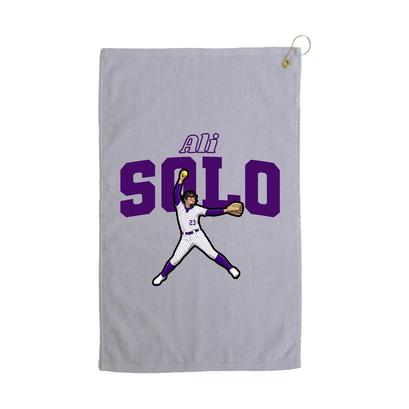 Golf Towel — Name Arch in Grey