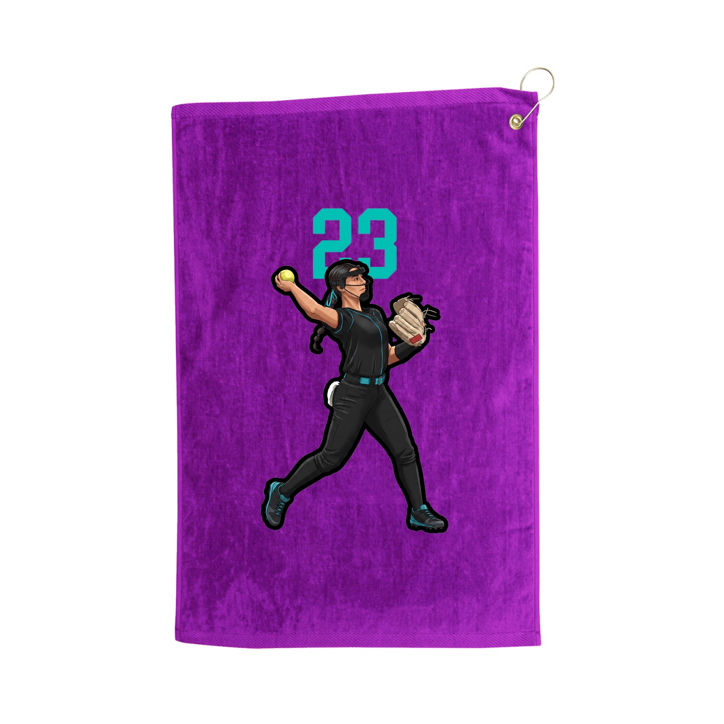 Golf Towel — Number Top in Purple