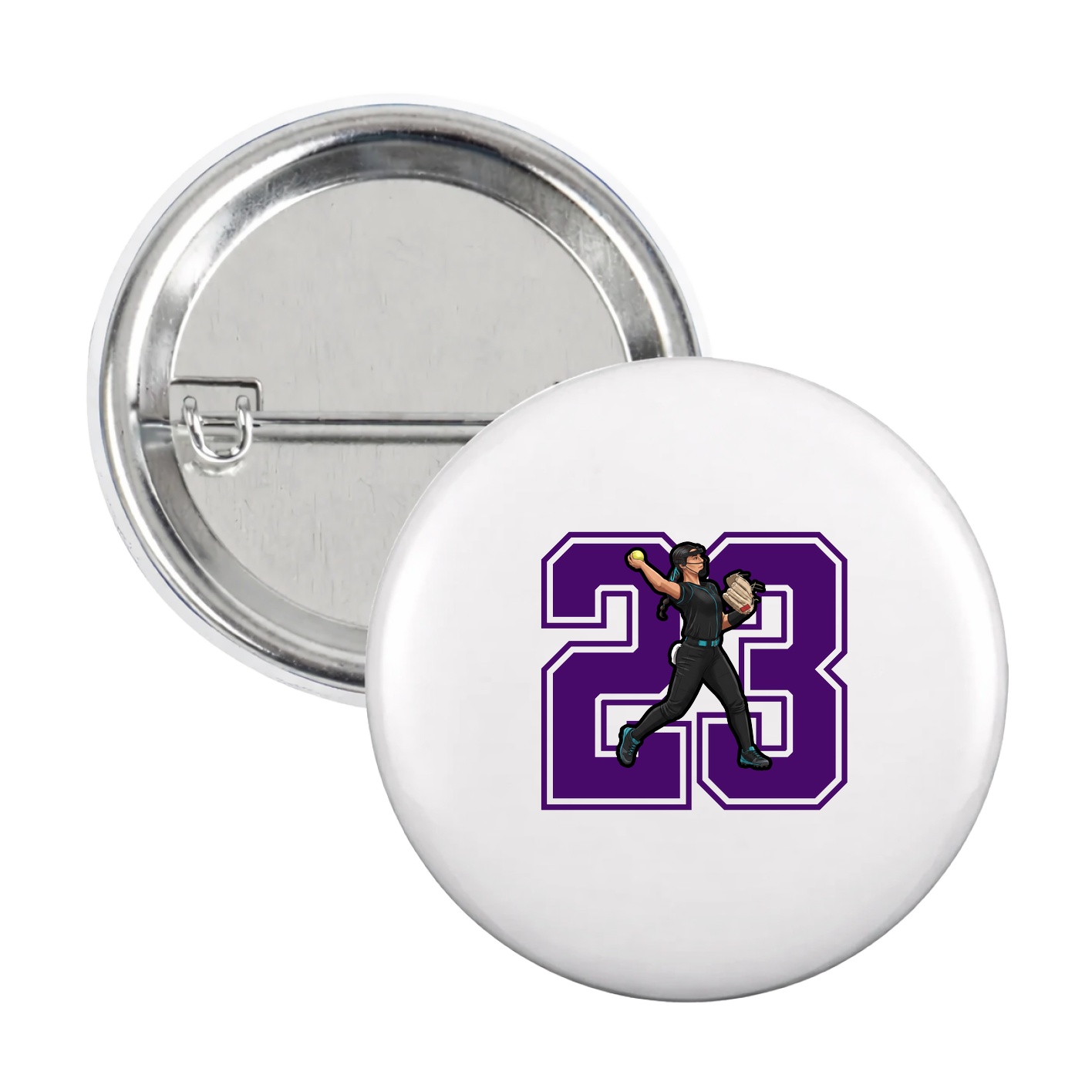 Game Day Button — Number in White