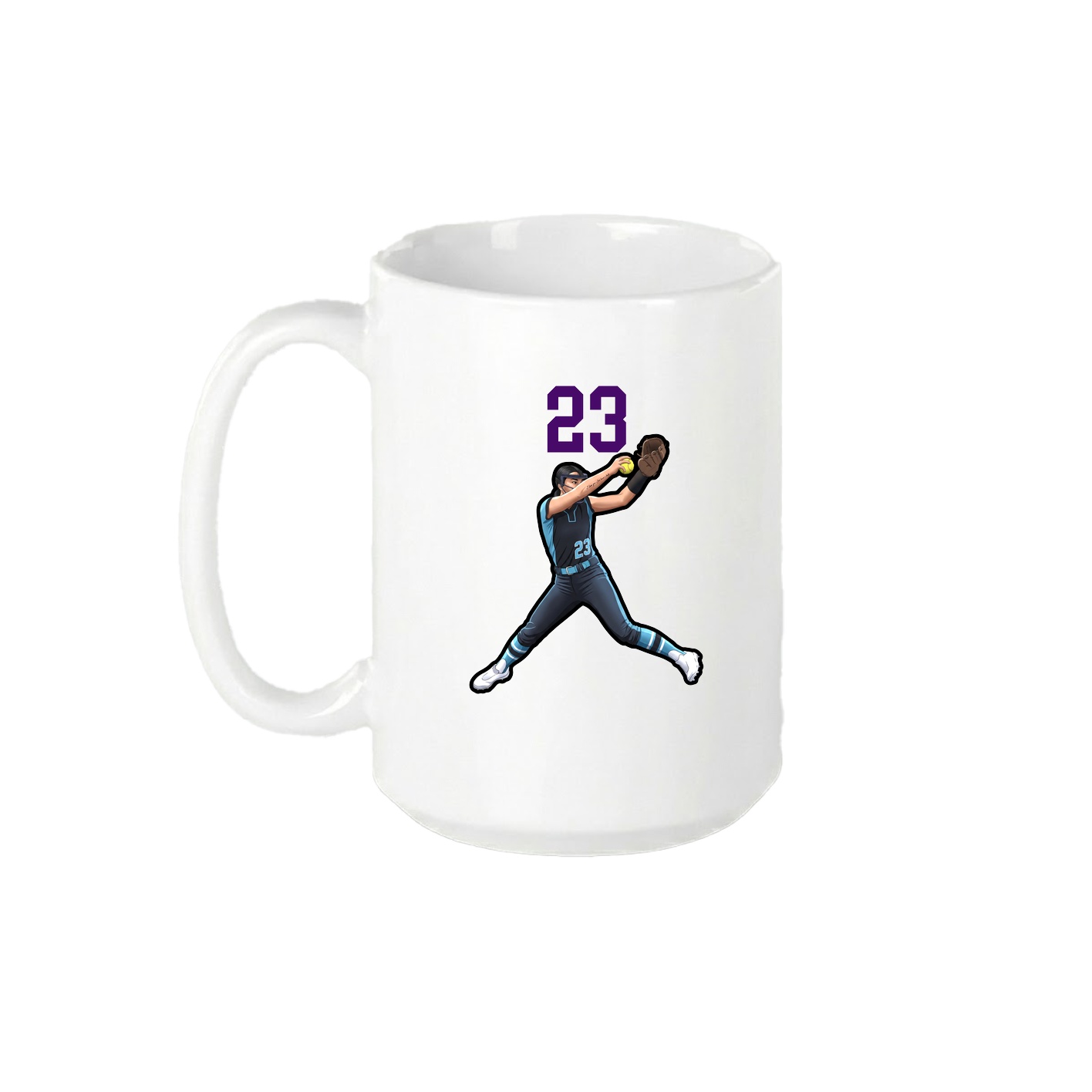 15oz Coffee Mug — Number Top in White