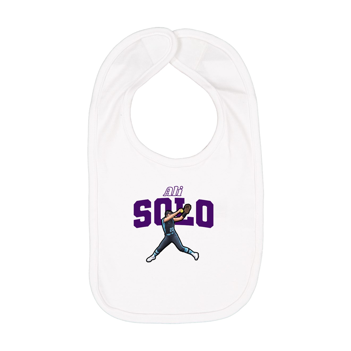 Infant Bib — Name Arch in White