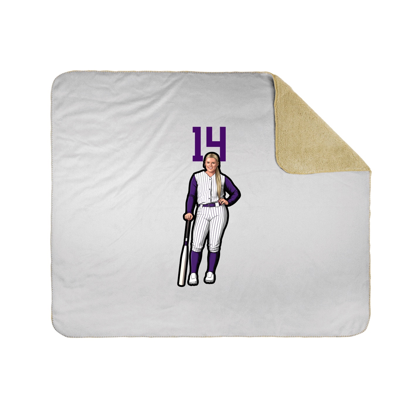 Throw Blanket — Number Top in White