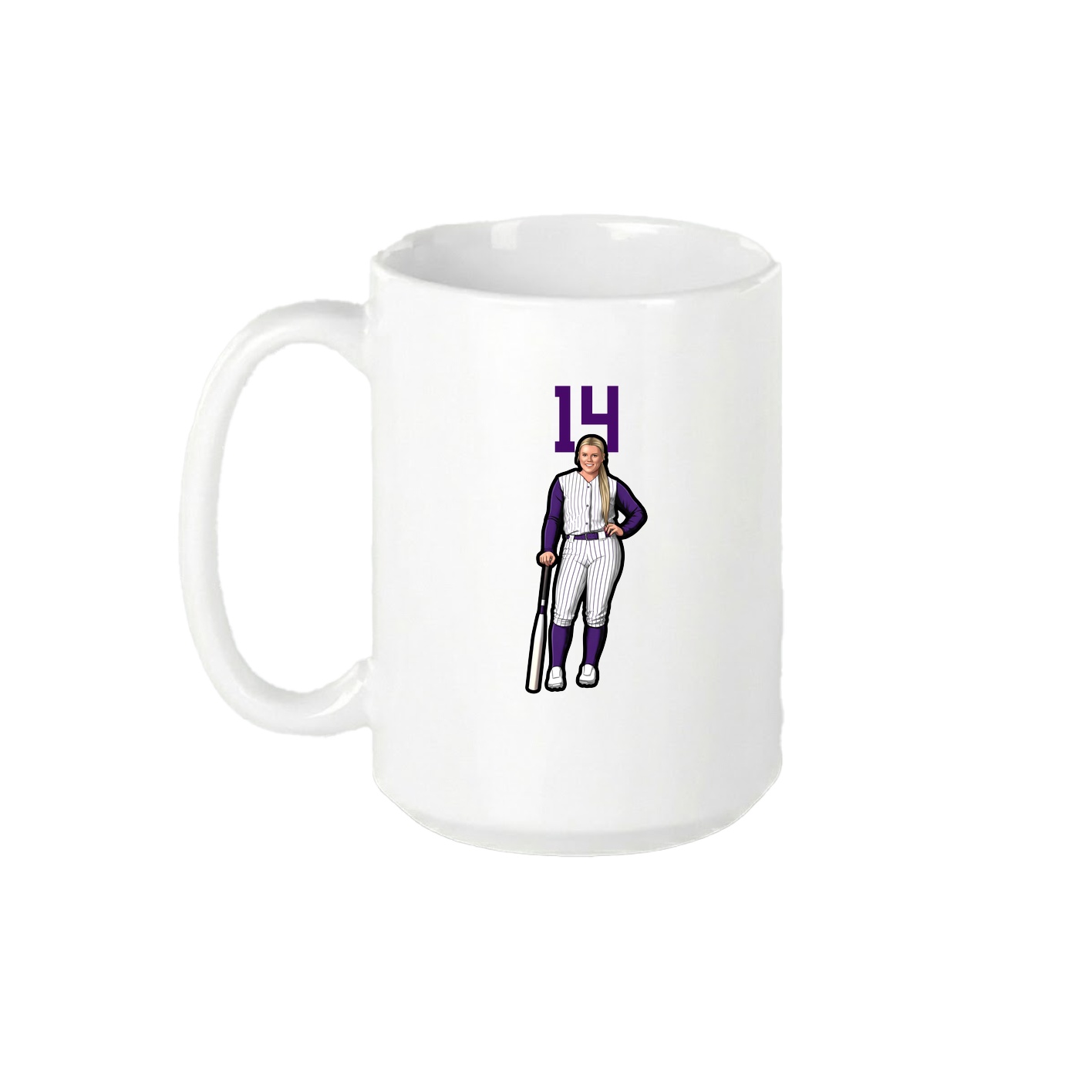 15oz Coffee Mug — Number Top in White