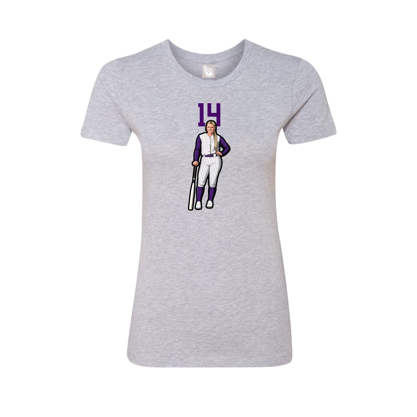 Fitted Women's Tee — Number Top in Grey