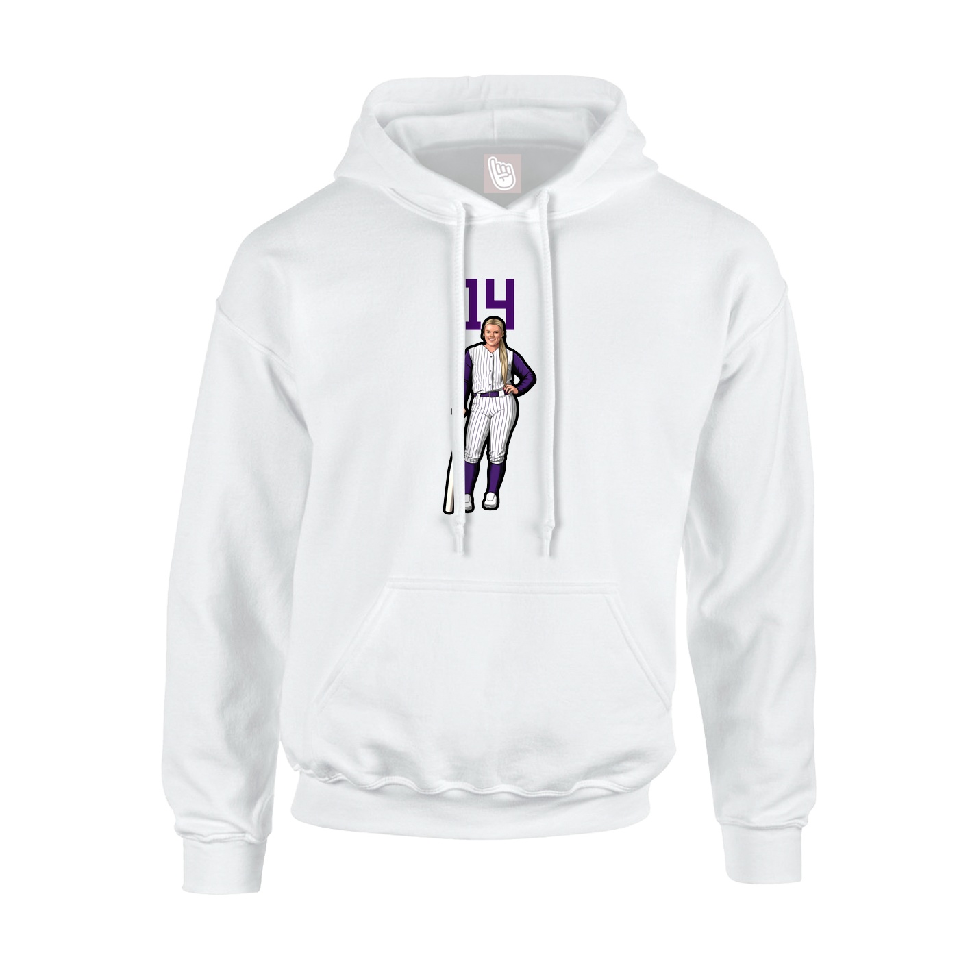 Hoodie — Number Top in White