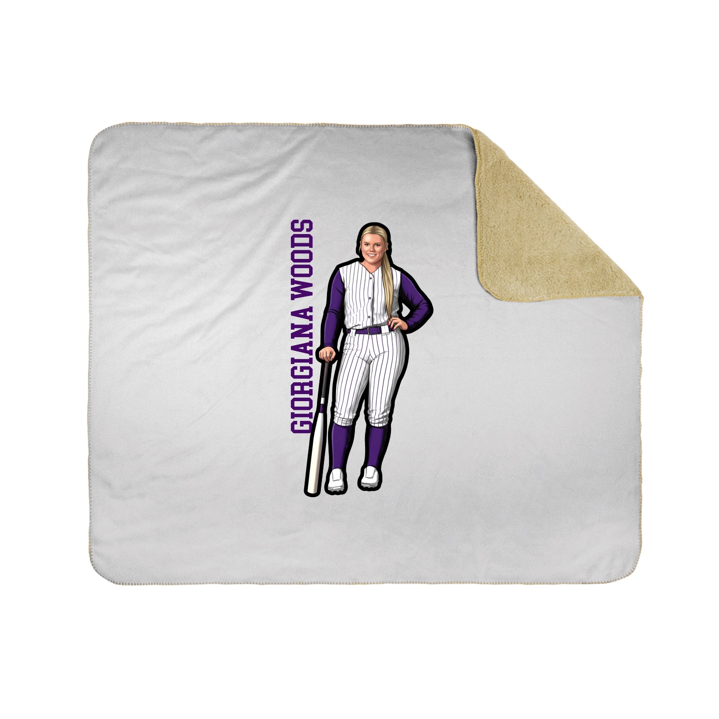 Throw Blanket — Name Vertical in White