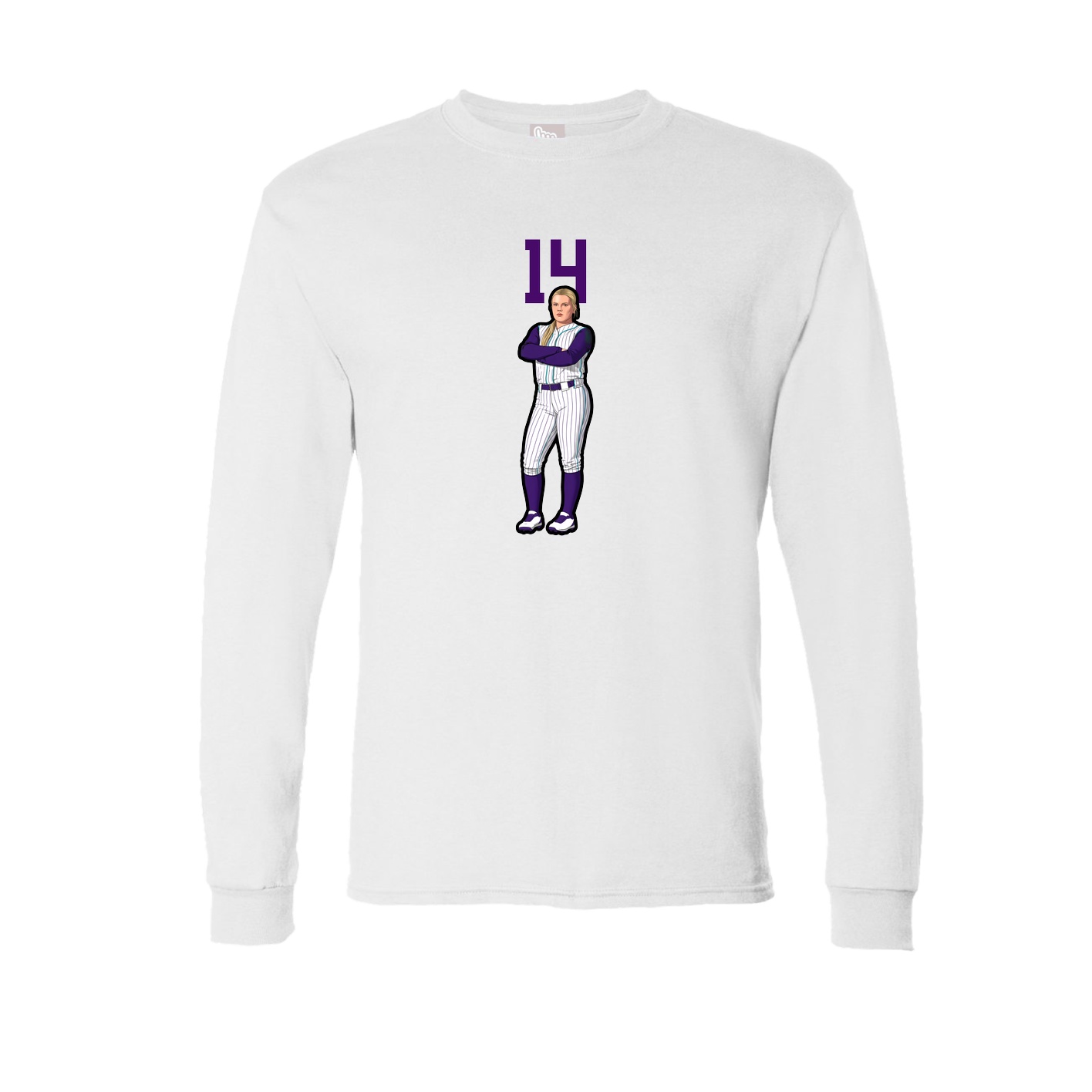 Long Sleeve Tee — Number Top in White