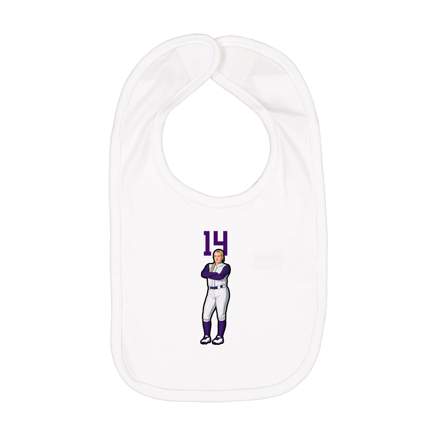 Infant Bib — Number Top in White