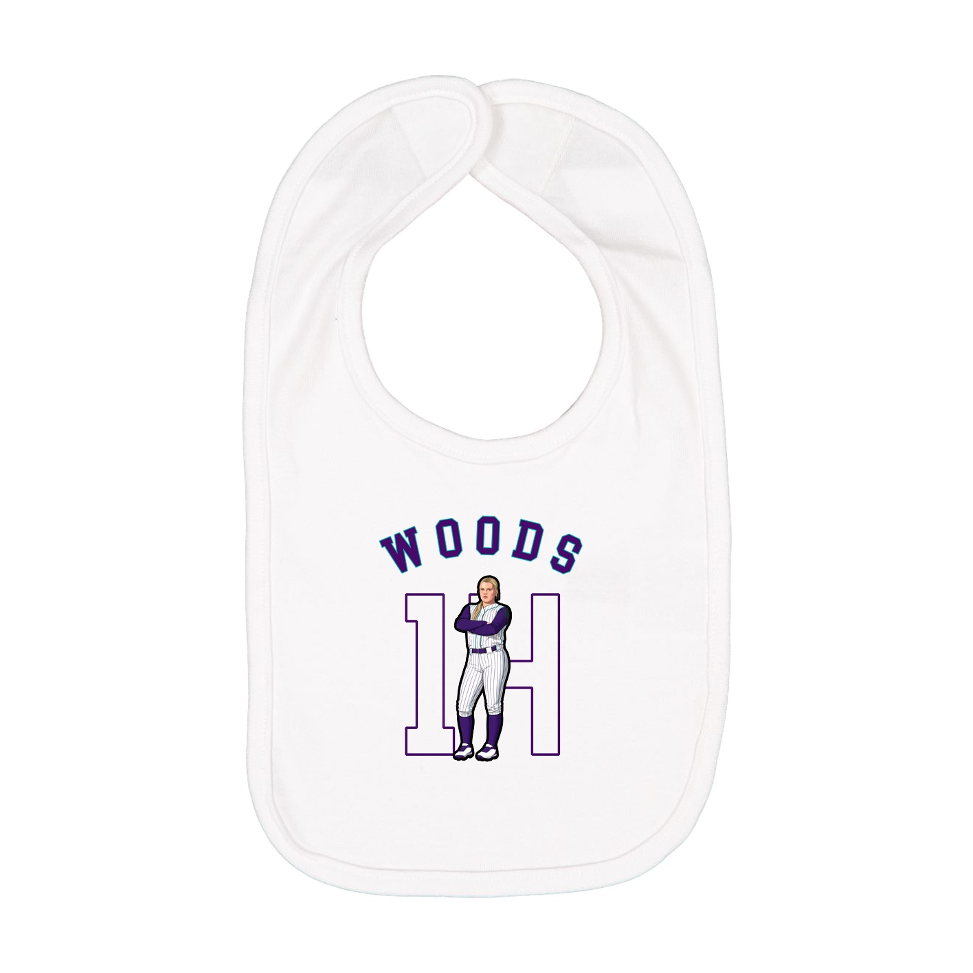 Infant Bib — Shirsey Arch in White
