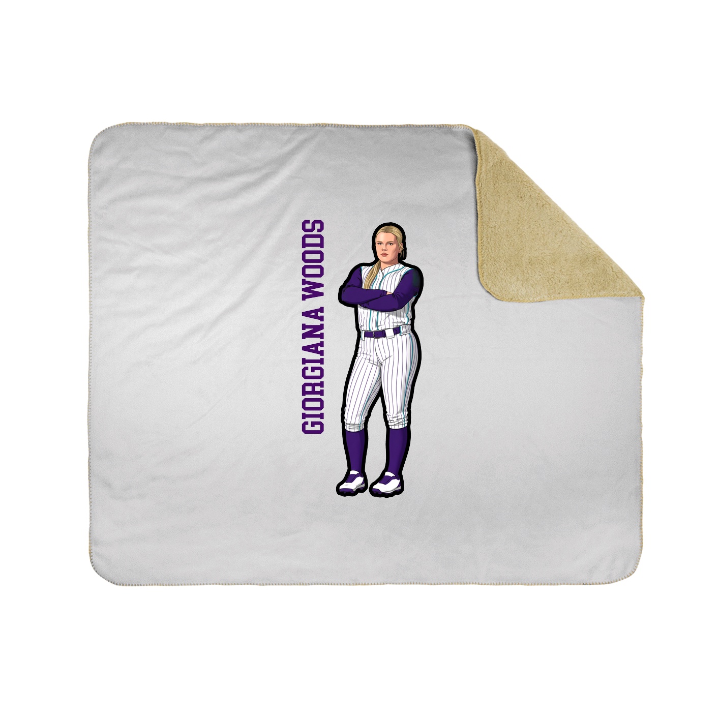 Throw Blanket — Name Vertical in White