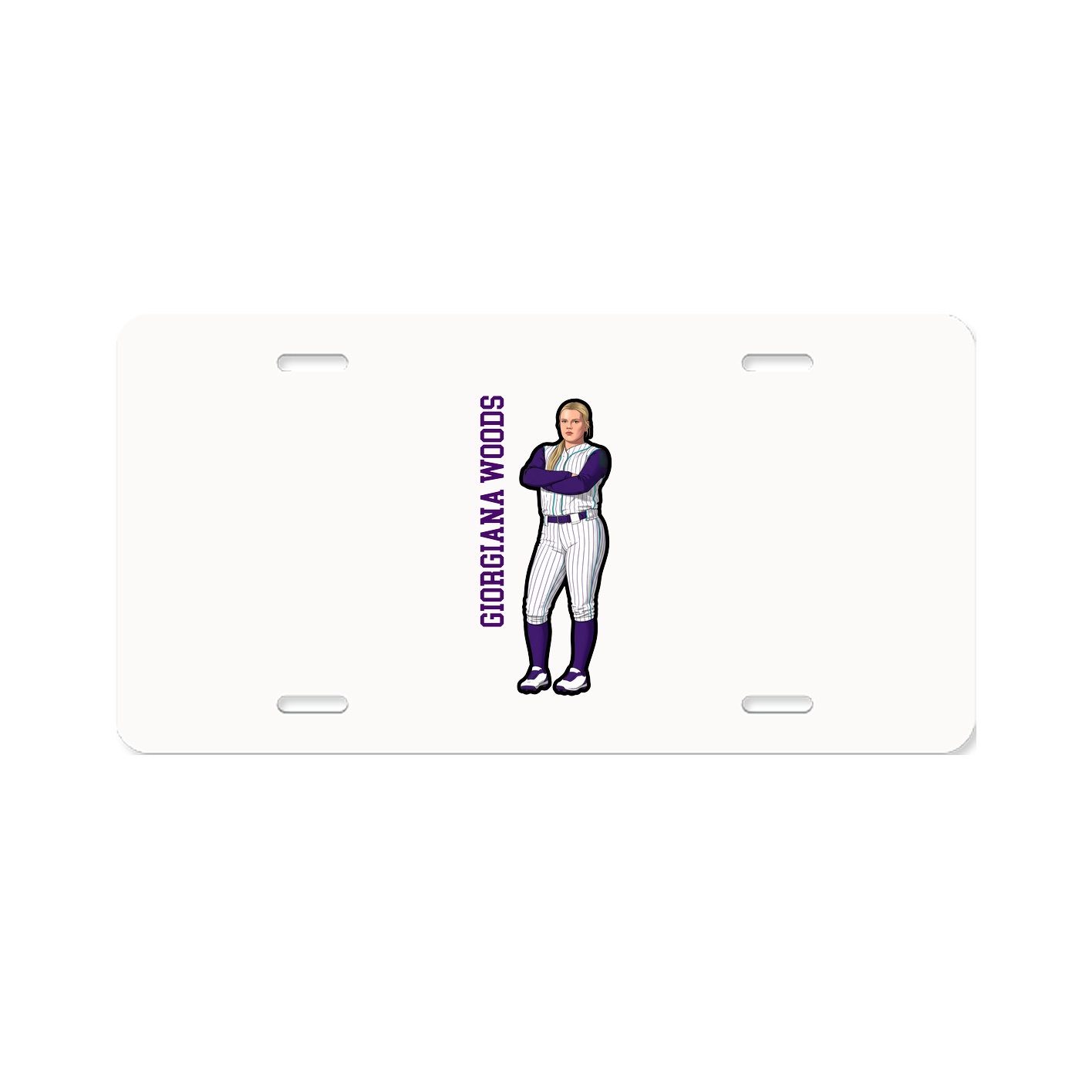 License Plate — Name Vertical in Classic