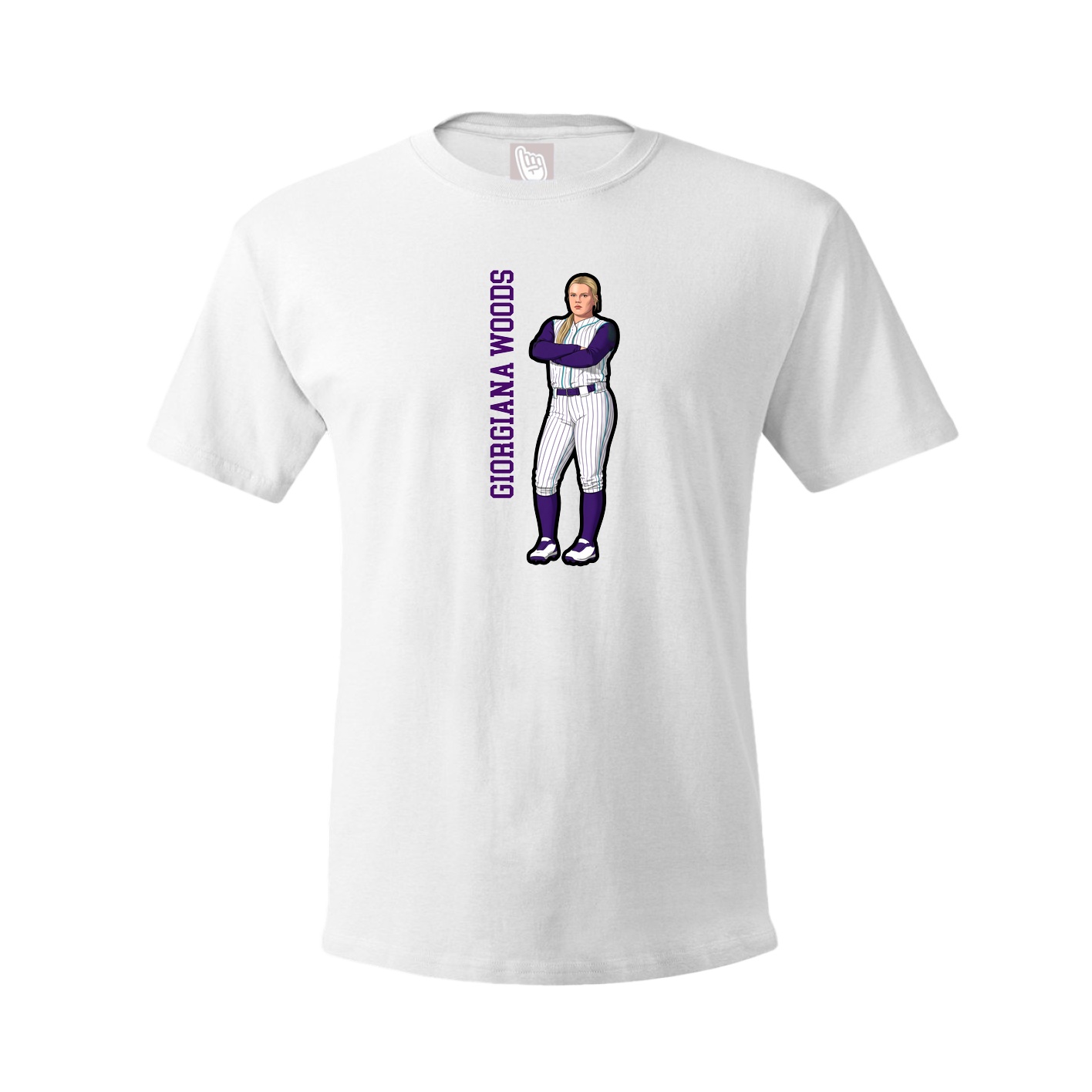 Tee — Name Vertical in White