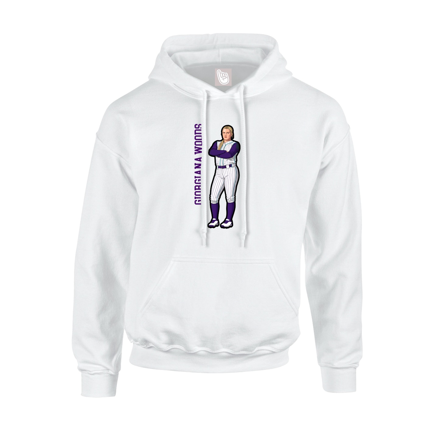 Youth Hoodie — Name Vertical in White