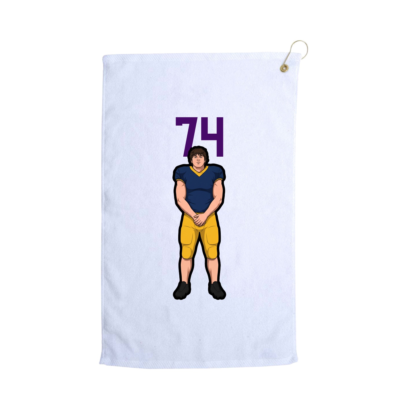 Golf Towel — Number Top in White