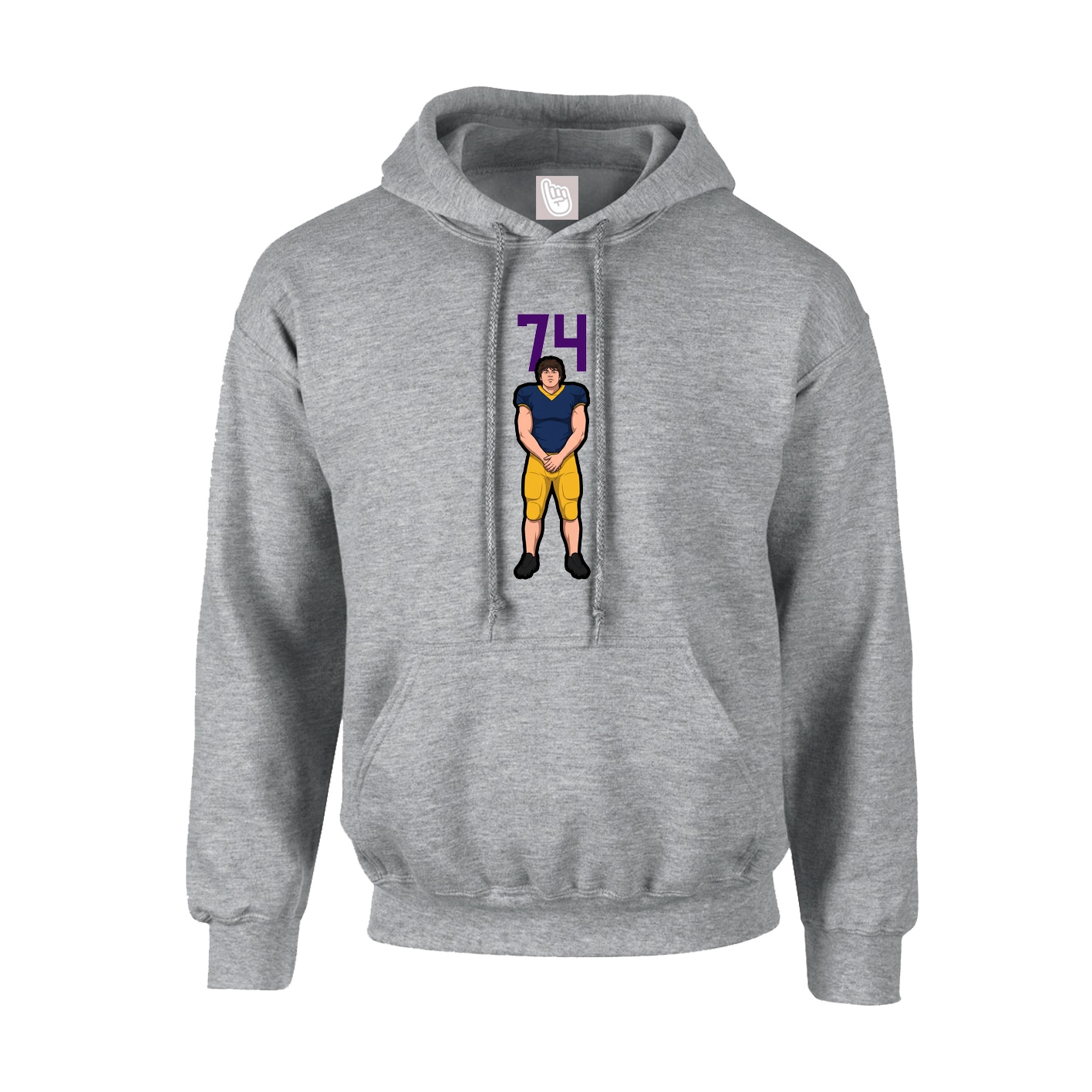 Hoodie — Number Top in Grey