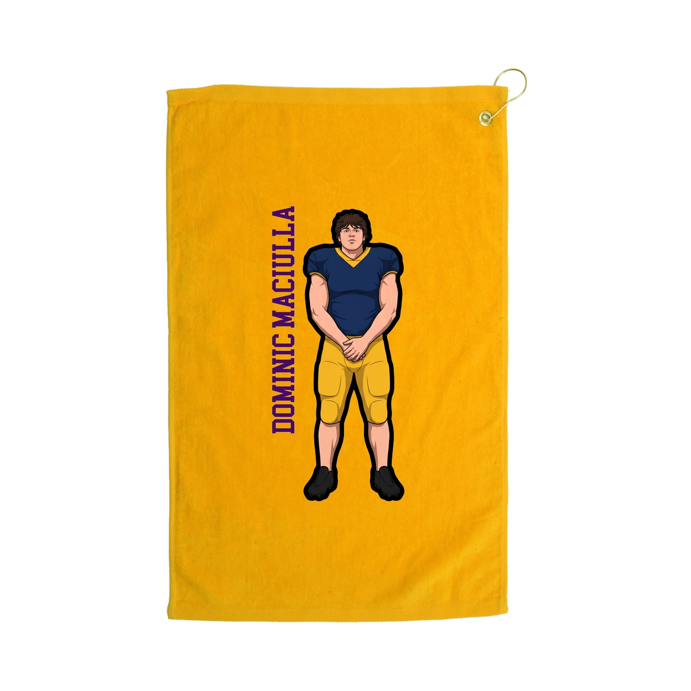 Golf Towel — Name Vertical in Gold