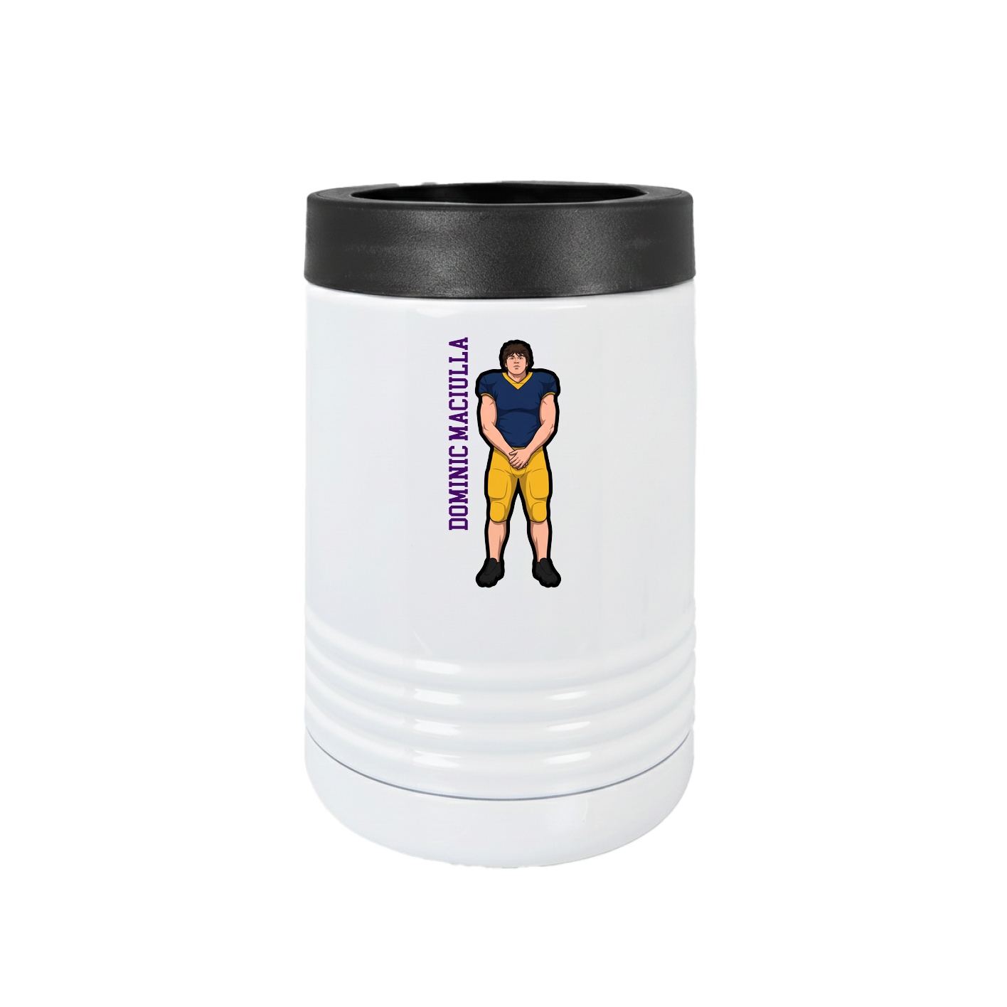 Beverage Holder — Name Vertical in White