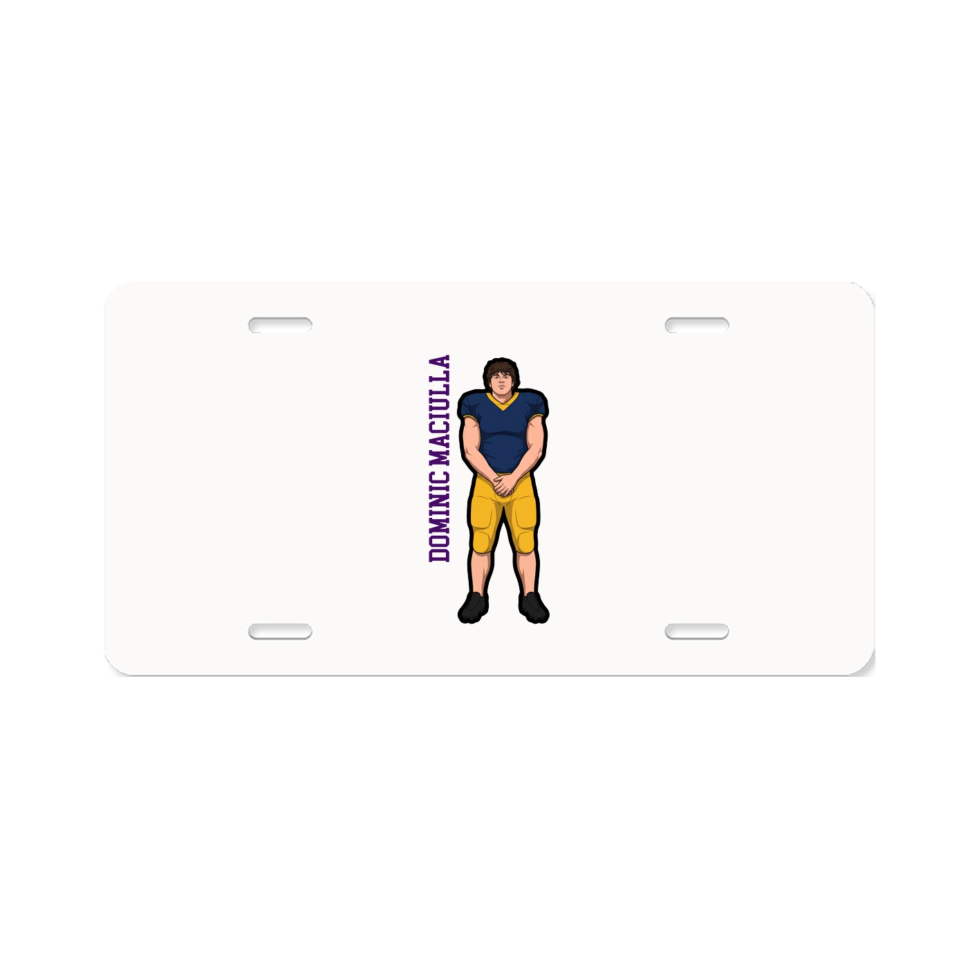 License Plate — Name Vertical in Classic