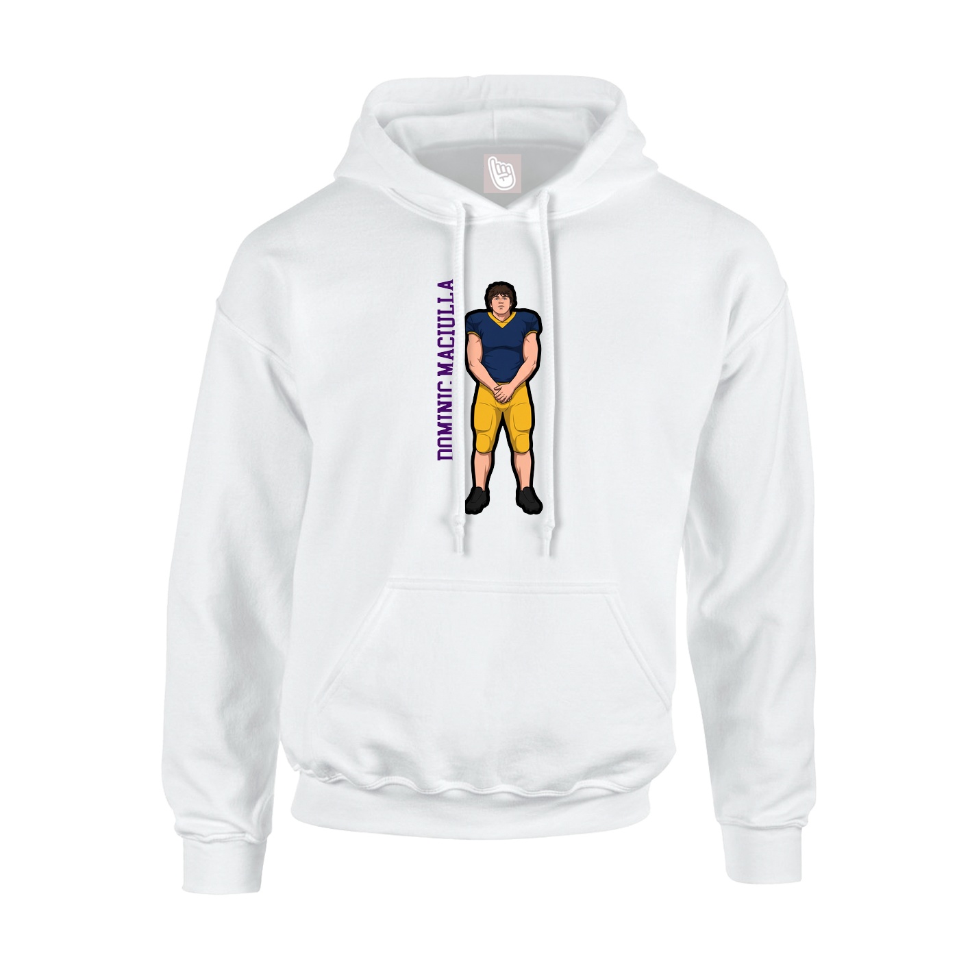 Hoodie — Name Vertical in White